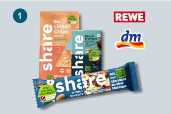 Zur Seite Kaufe 1 Aktionsprodukt bei REWE oder dm gehen