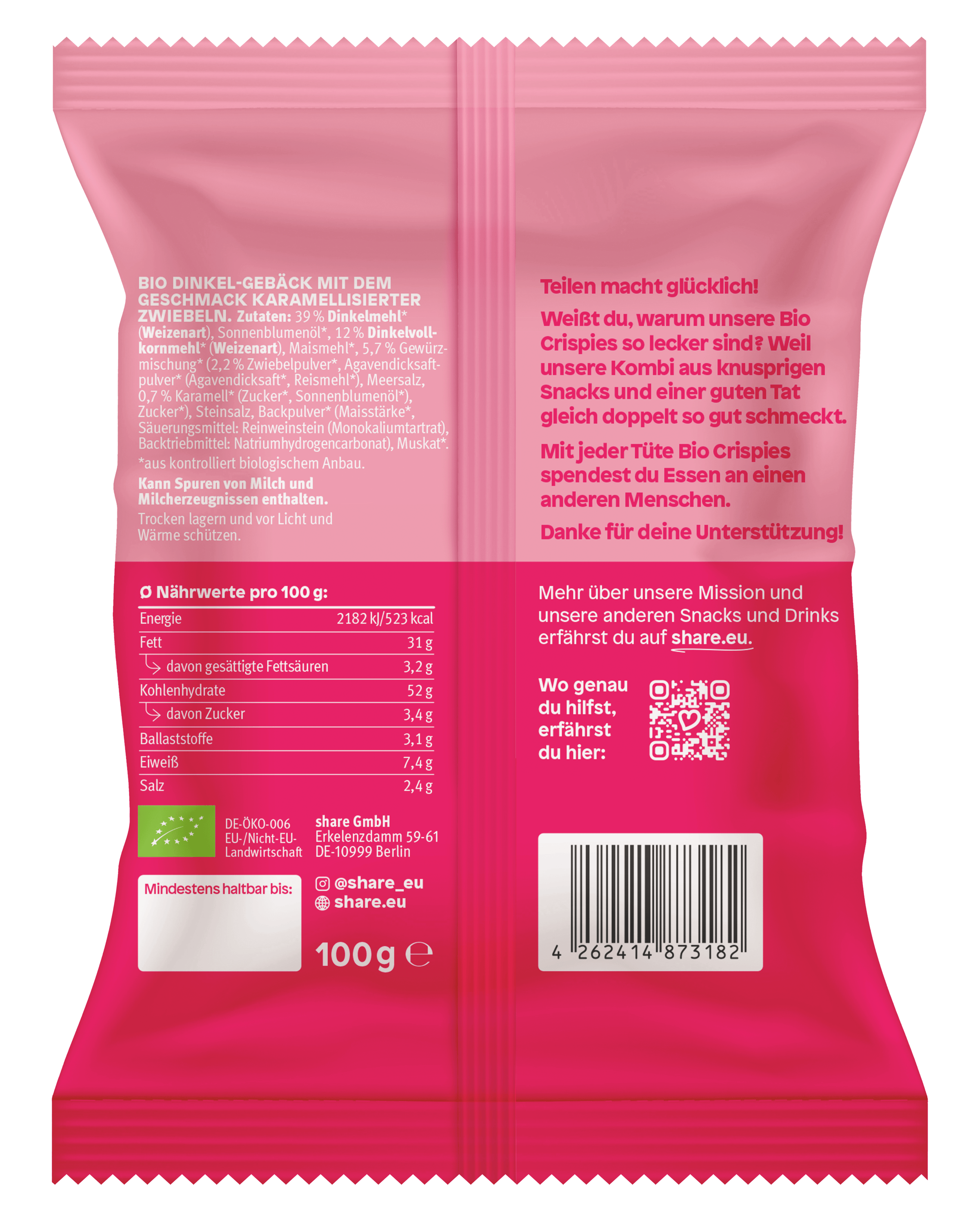 share Chips Bio Crispies Caramelized Onion Style 1x100g 8x100g