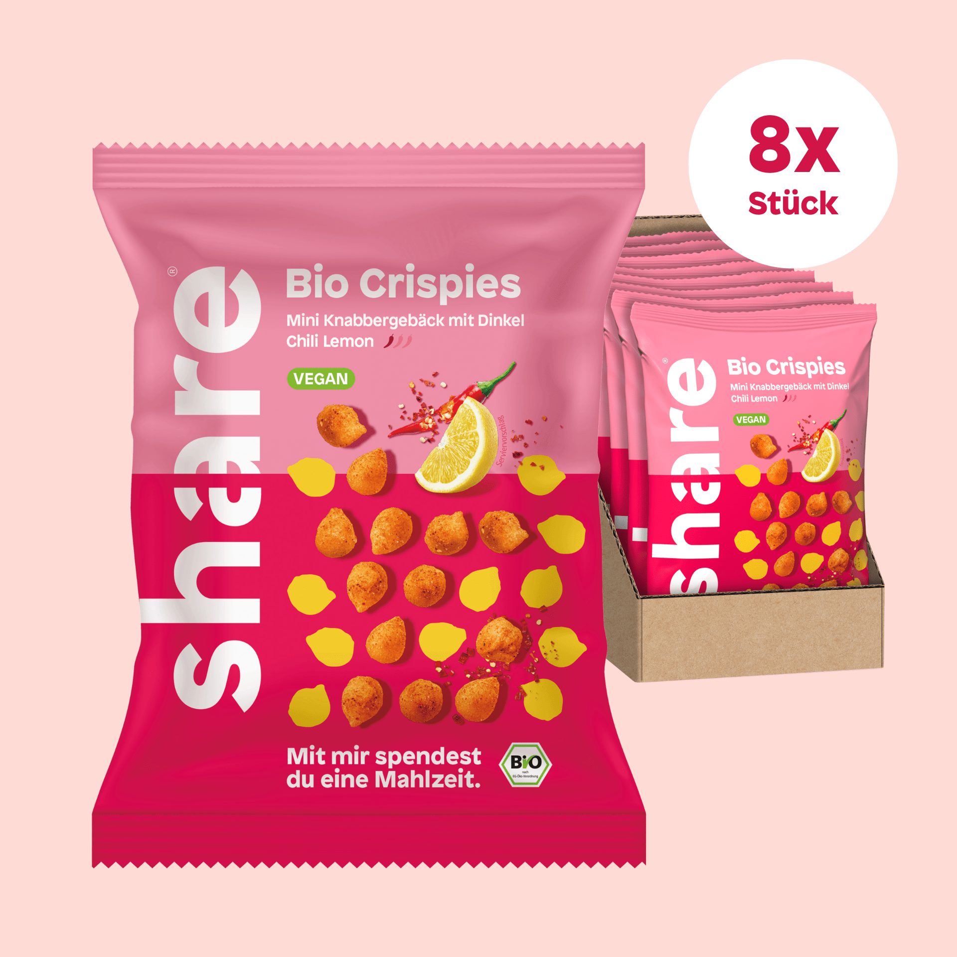 share Chips Bio Crispies Chili Lemon 8x100g