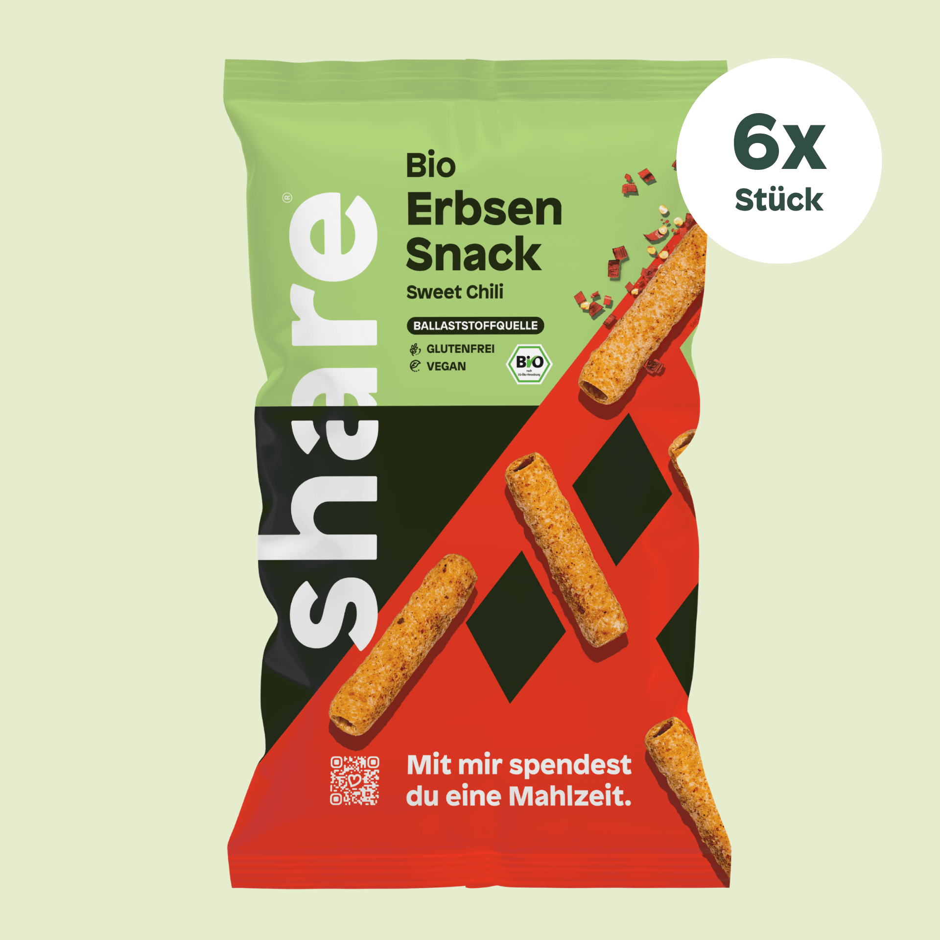share Chips Bio Erbsen Snack Sweet Chili 6x75g