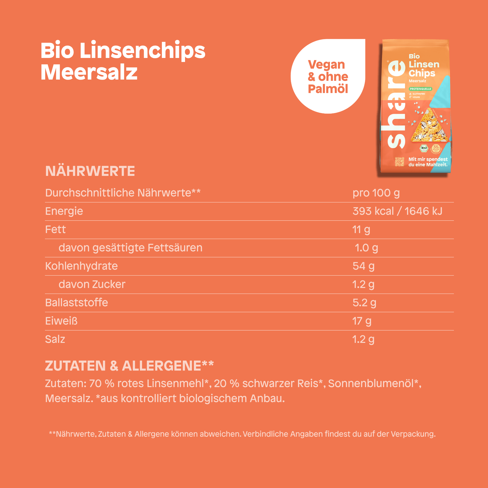 share Chips Bio Linsenchips Meersalz 6x80g