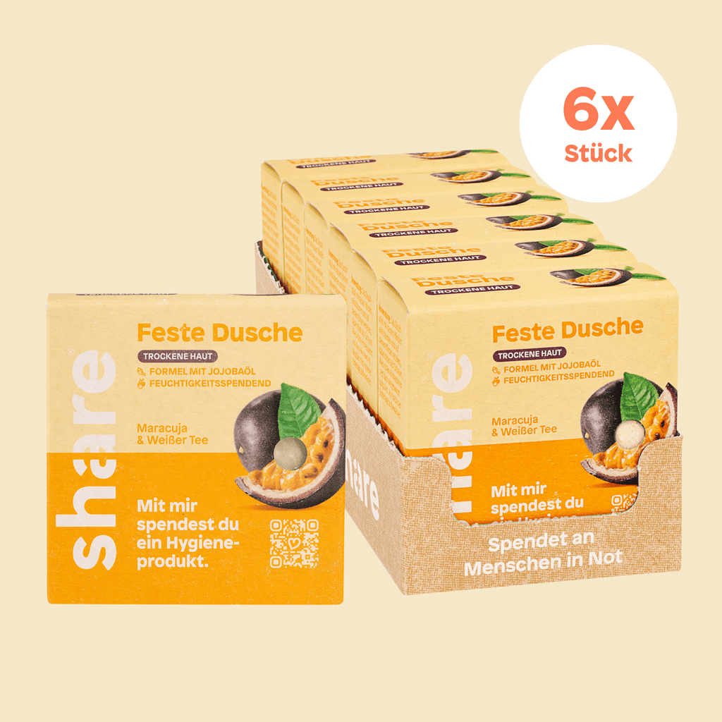 feste dusche aufbewahren Feste Dusche Maracuja & Weißer Tee 6x60g