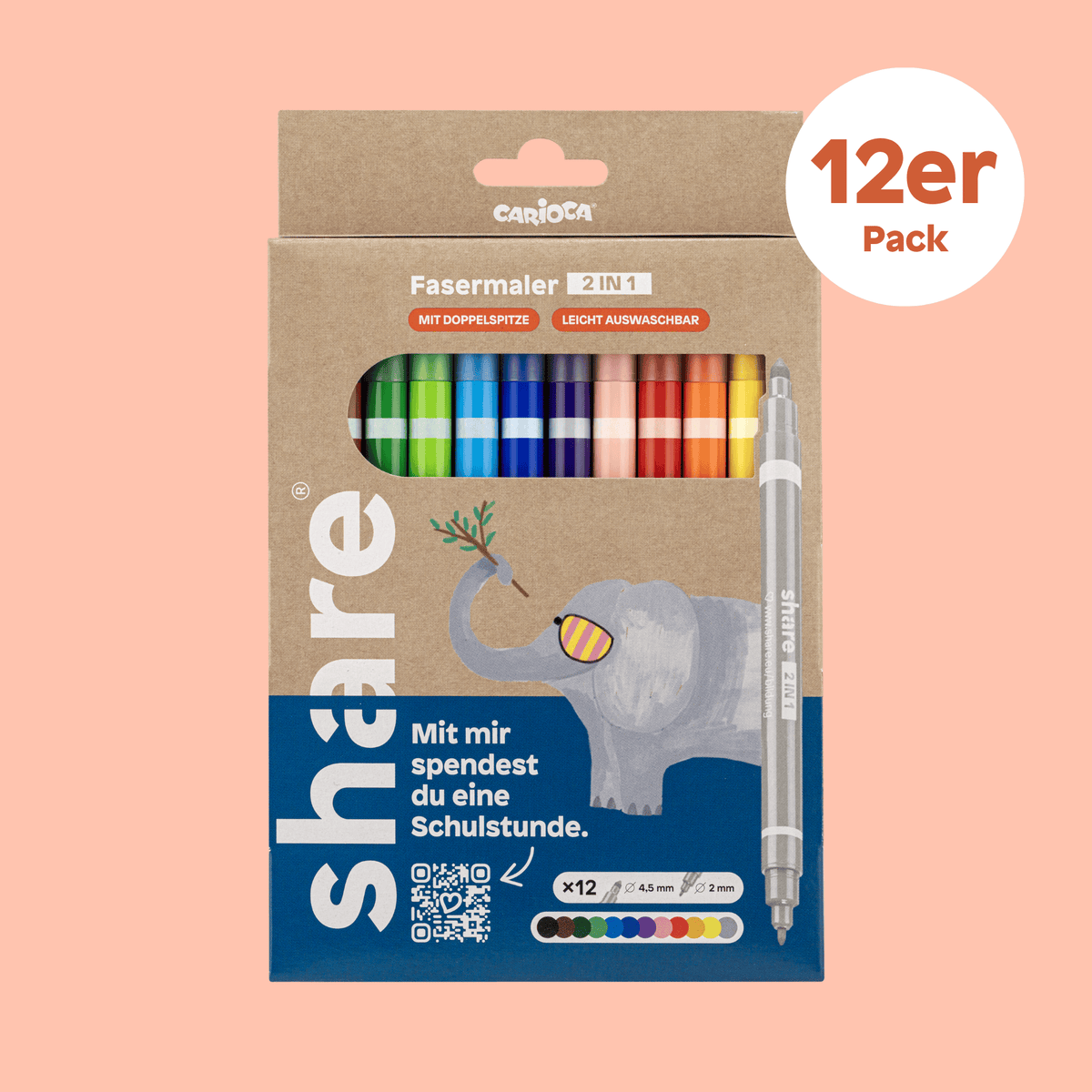 share Filzstifte Fasermaler 2in1 sortiert basic 12er-Pack 12er-Pack