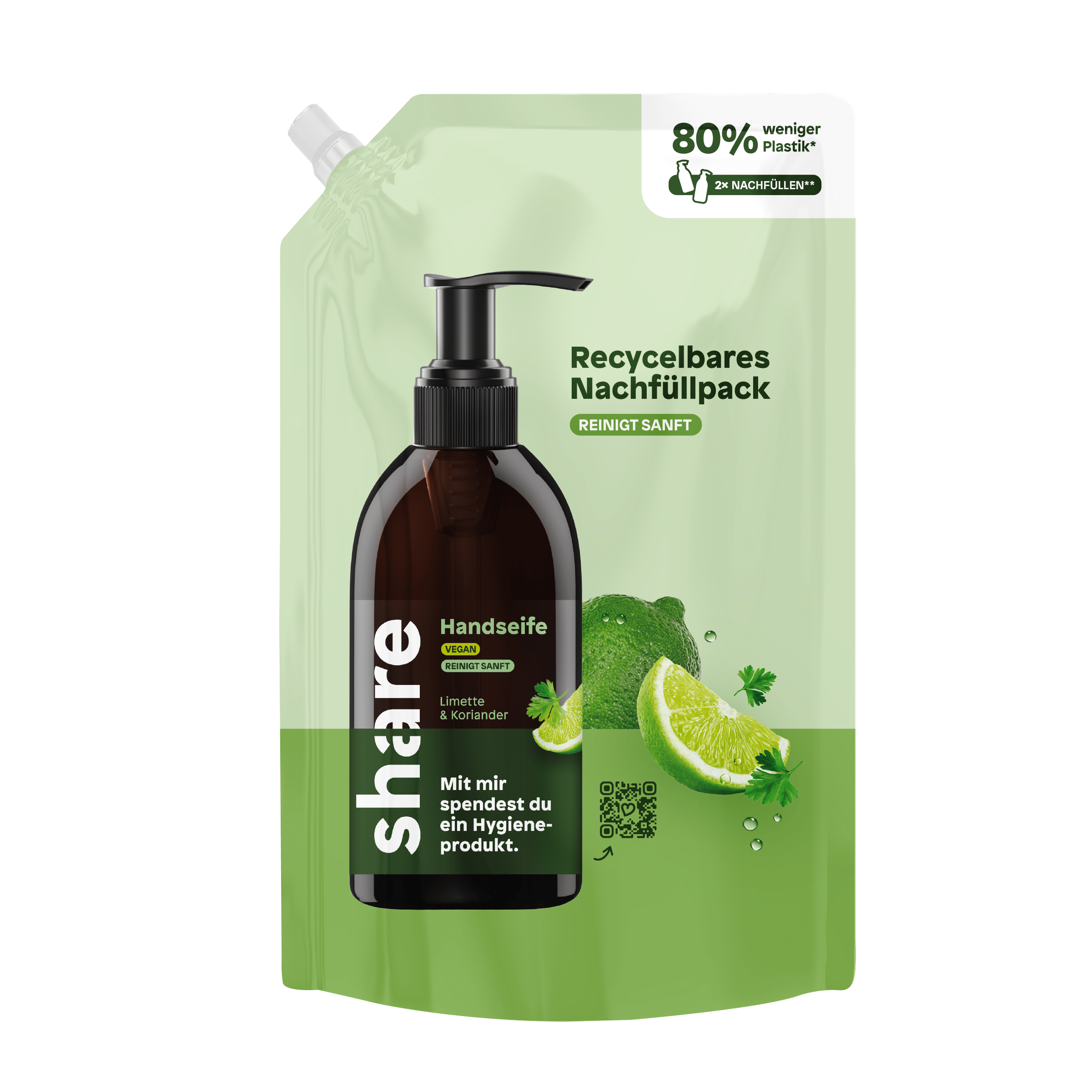 share Flüssigseife Flüssigseife Nachfüllbeutel Limette & Koriander 6x500ml