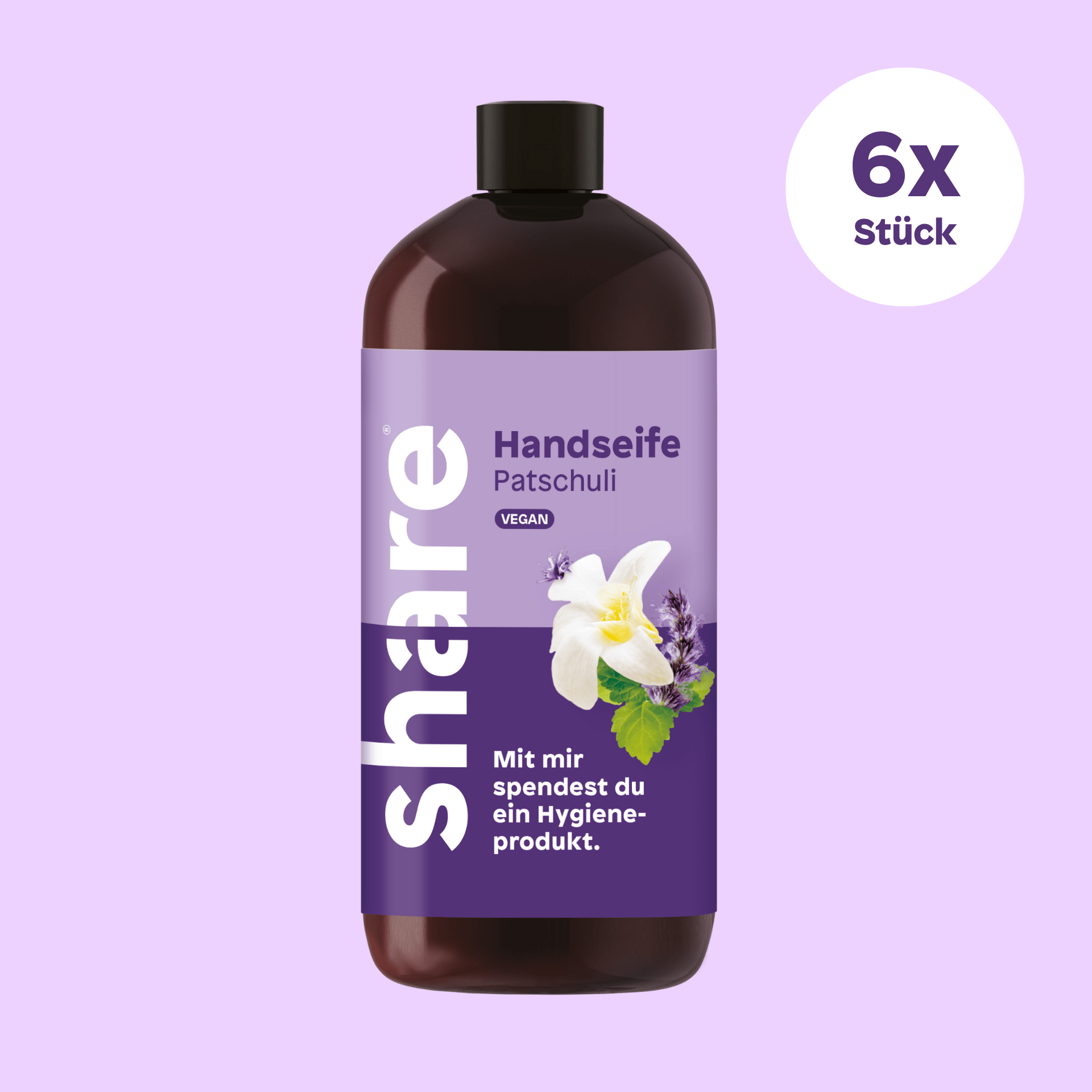 share Flüssigseife Flüssigseife Nachfüllflasche Patschuli 6x500ml