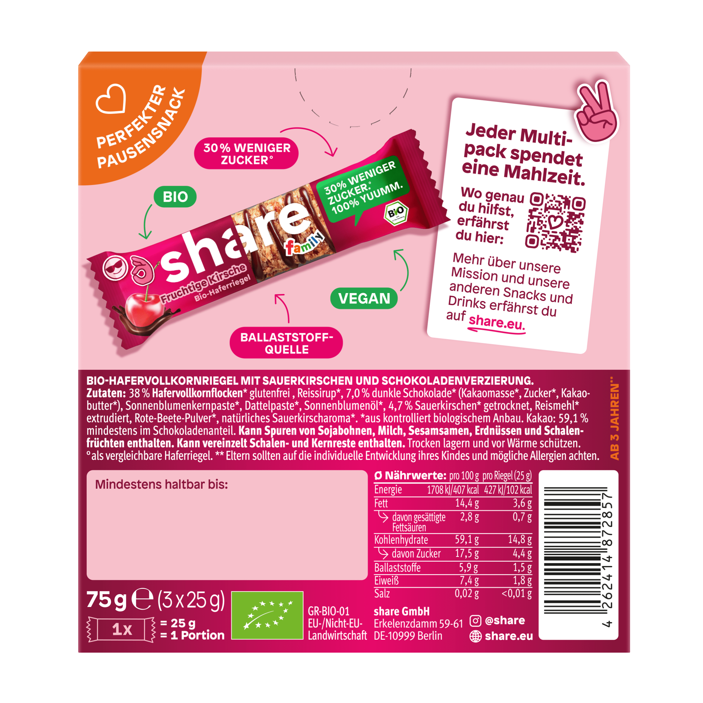 share Müsliriegel Family Bio Bar Fruchtige Kirsche