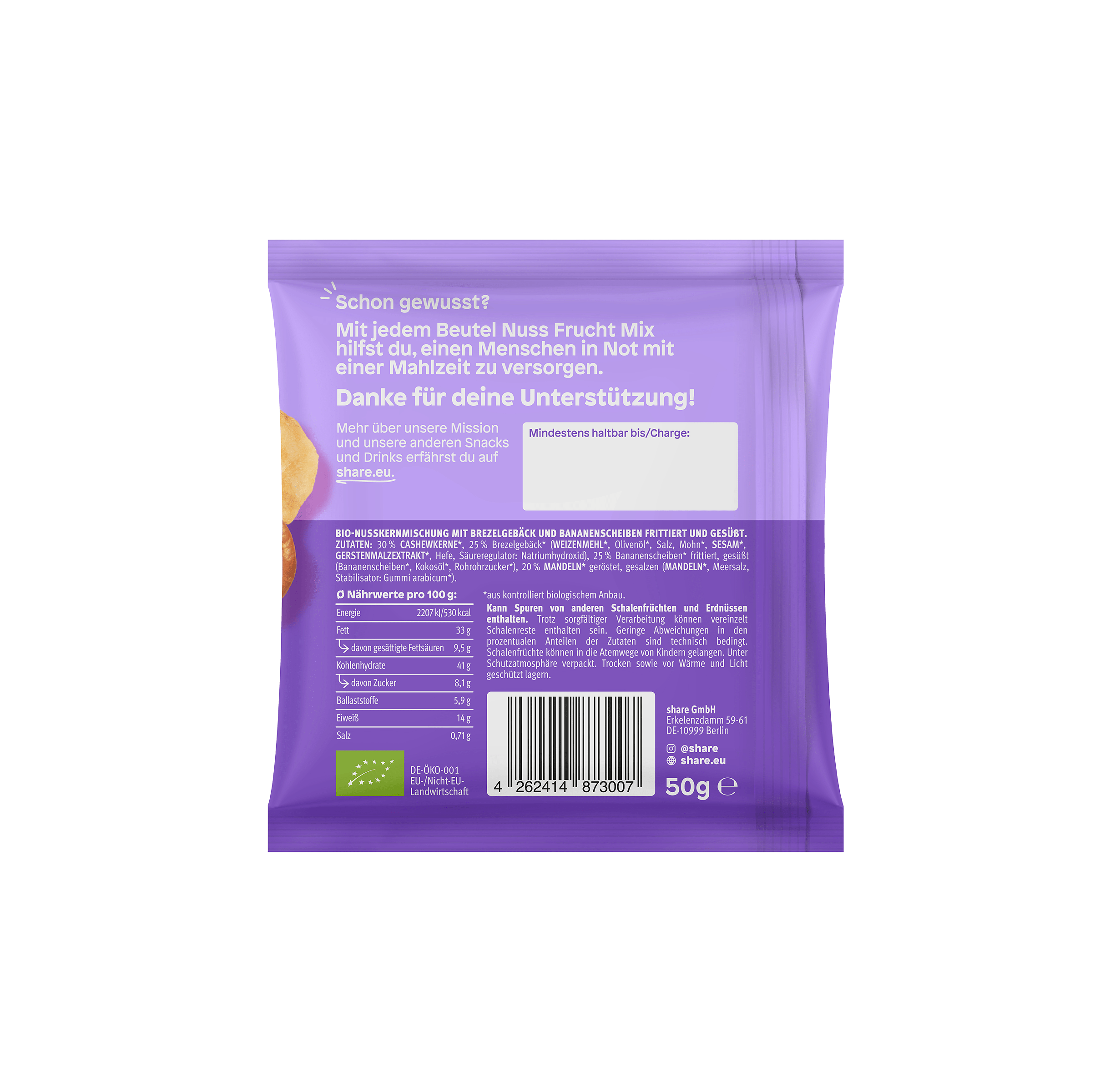 share Nuss-Frucht-Mischungen Bio Nuss-Frucht-Mischung Brezel & Banane 24x50g