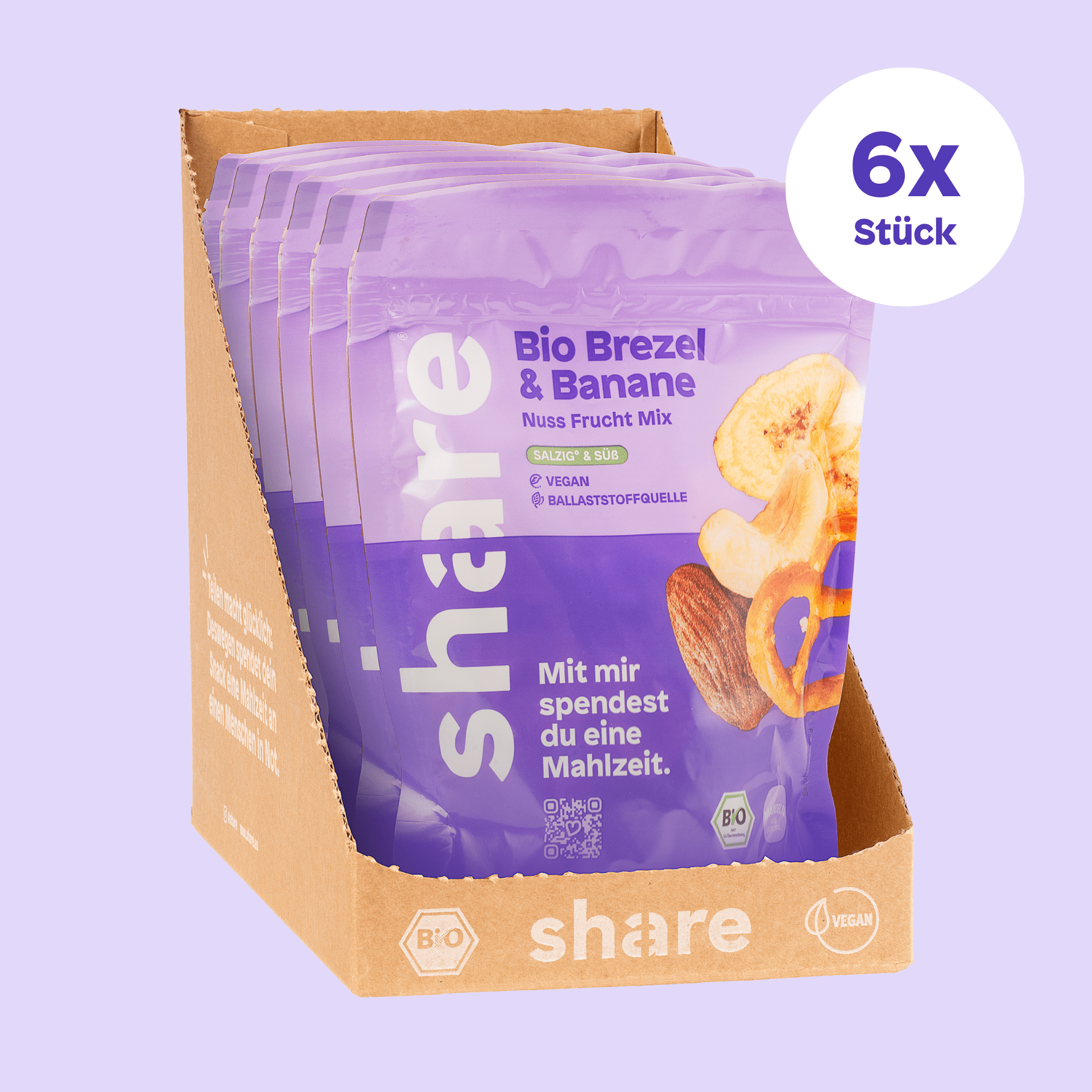 share Nuss-Frucht-Mischungen Bio Nuss-Frucht-Mischung Brezel & Banane 6x125g