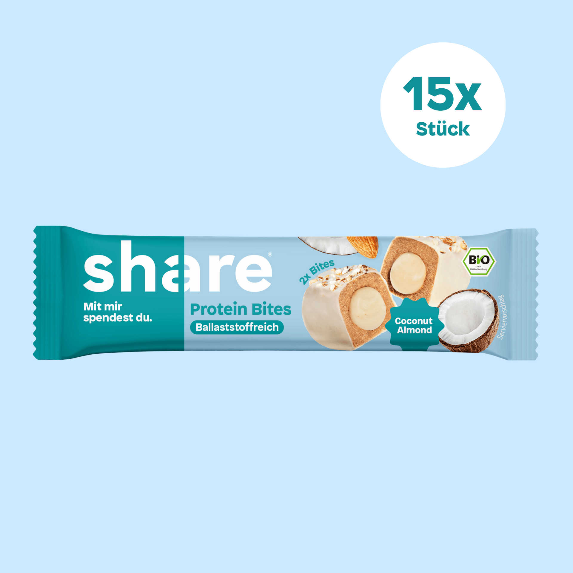 share Proteinriegel Bio Protein Bites Coconut Almond 15x40g