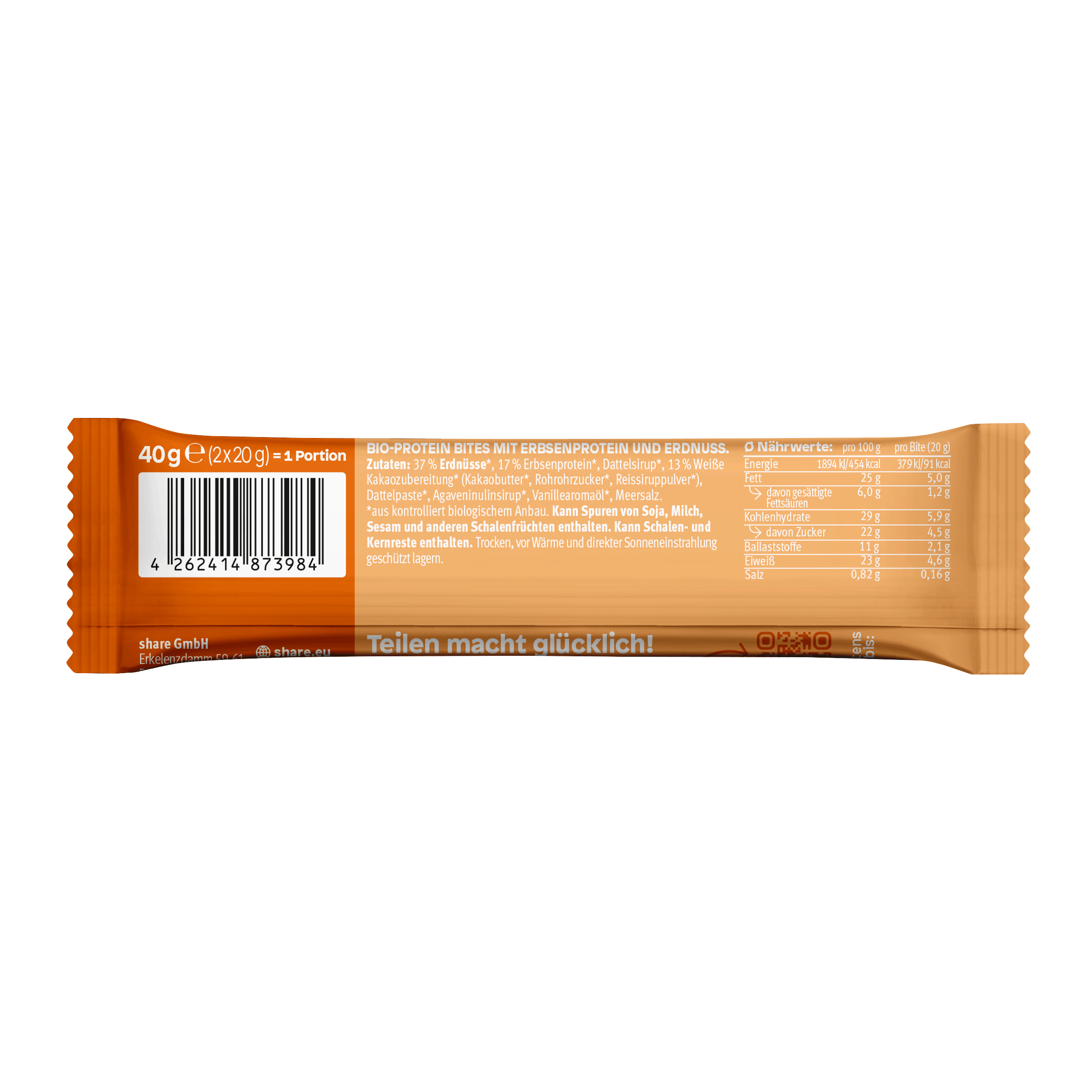 share Proteinriegel Bio Protein Bites Salted Peanut 15x40g