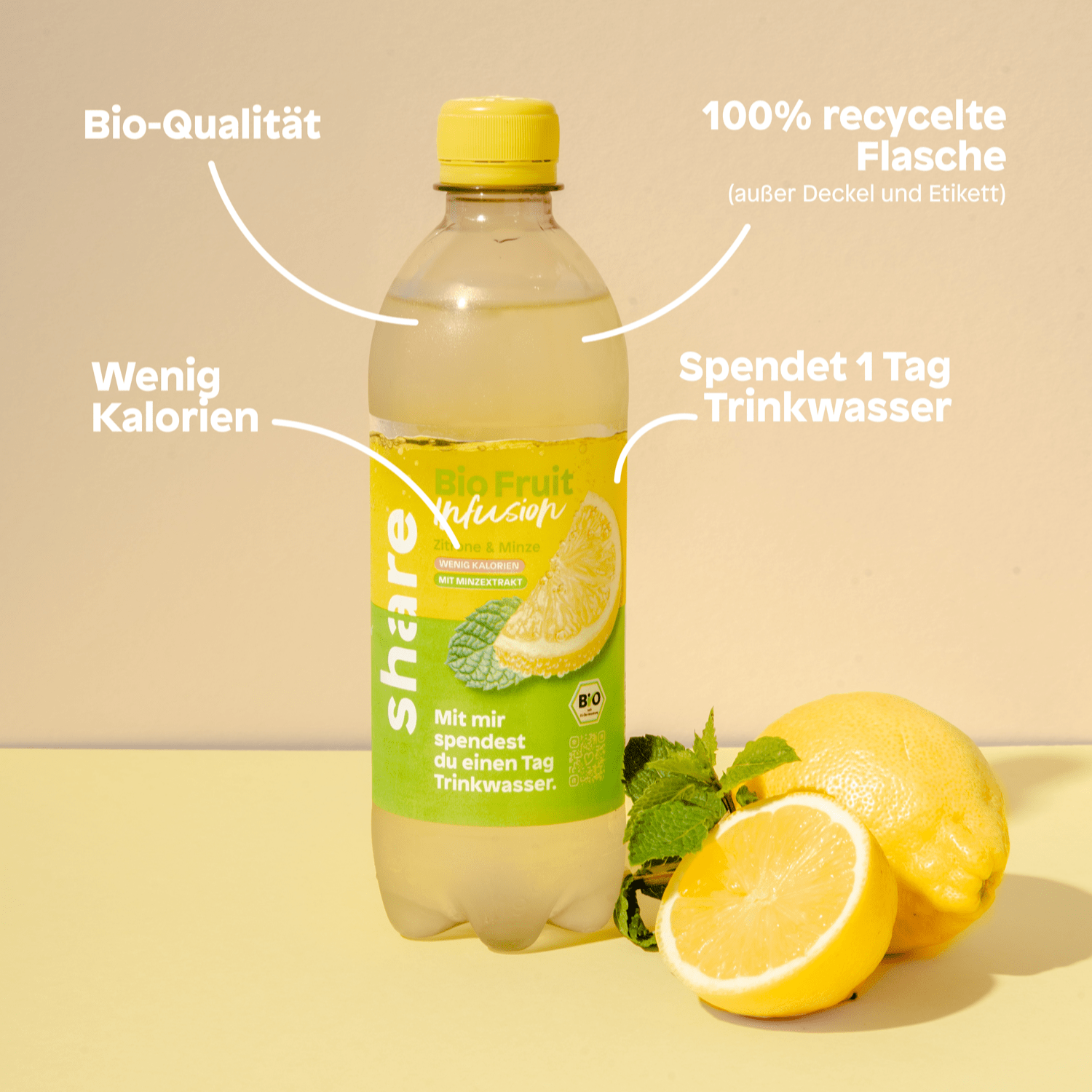 share Saftgetränke Bio Fruit Infusion Zitrone Minze 18x0,5L