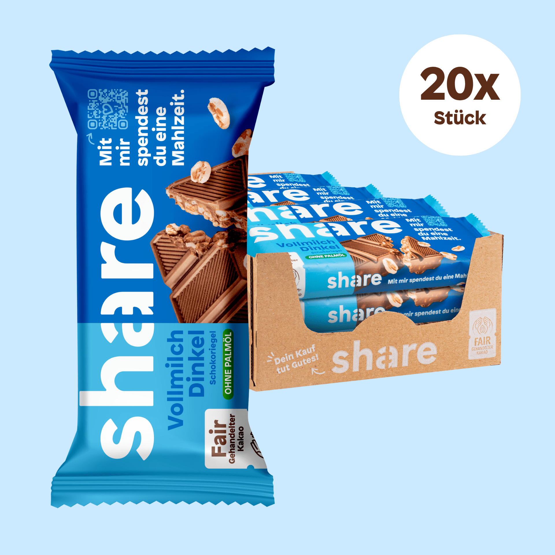 share Schokoladenriegel Dinkelpuff Schokoriegel Vollmilch