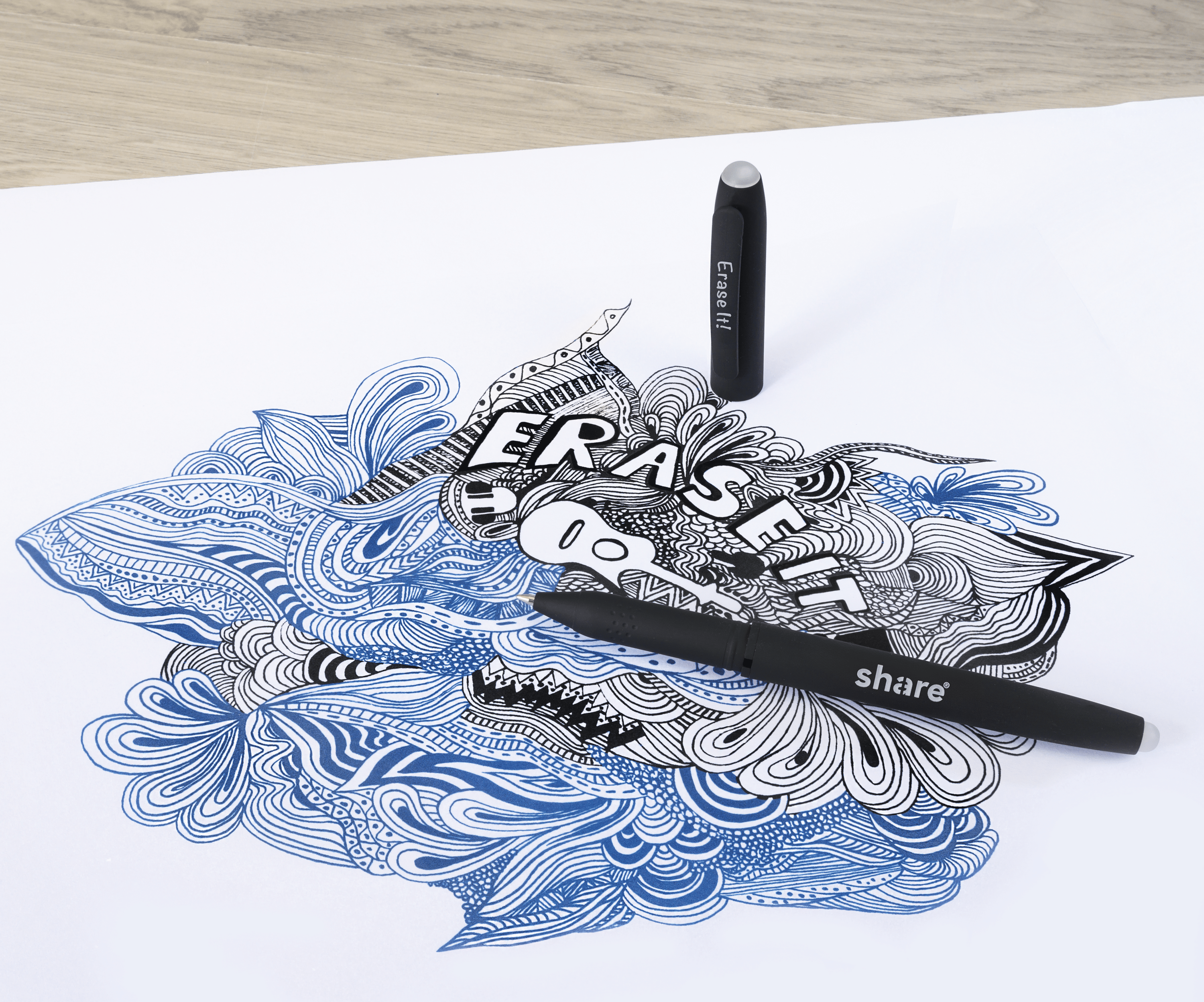 share Schreibgeräte / Kugelschreiber / Füller Radierbarer Gelroller M schwarz-blau 2er-Pack