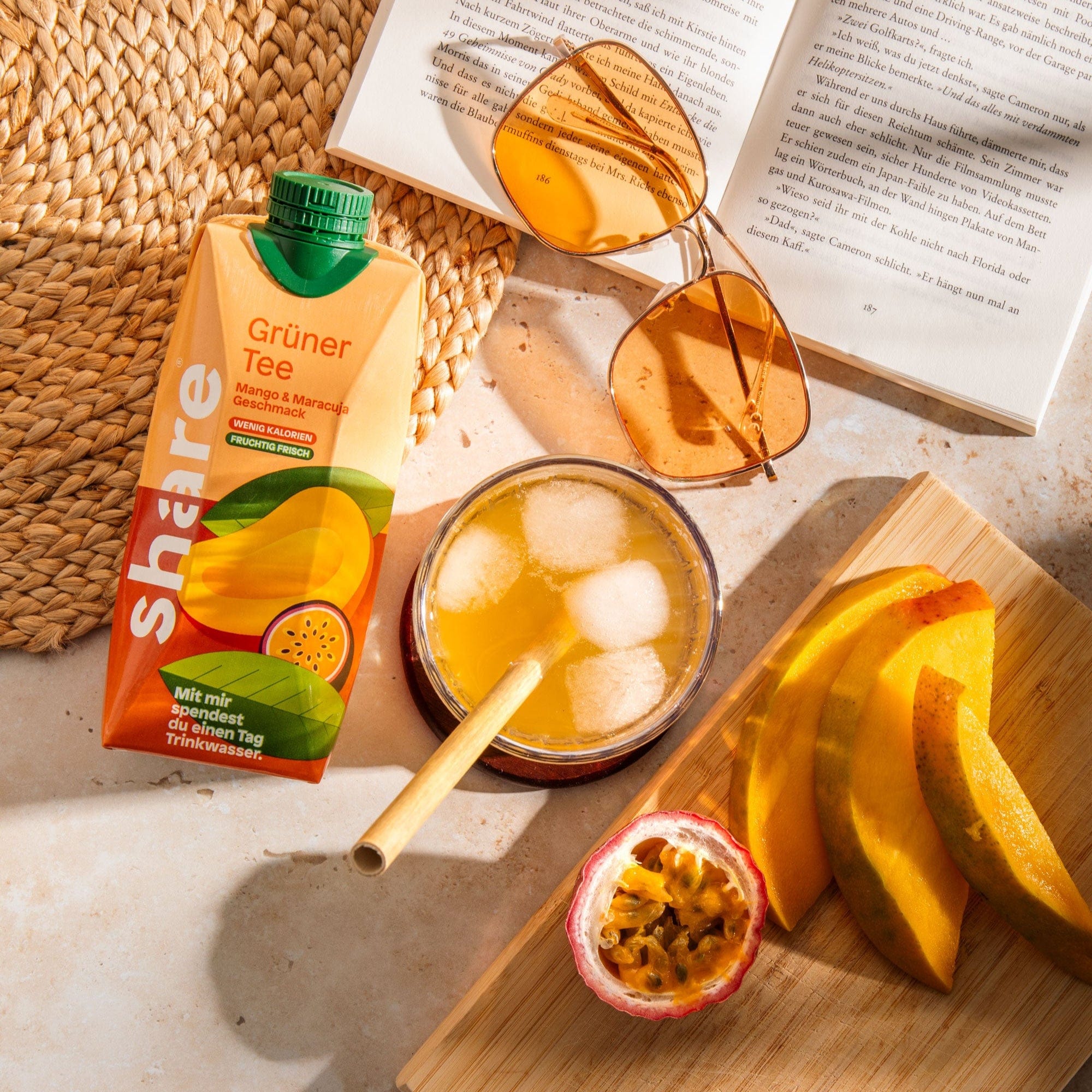 share Teegetränk Bio Teegetränk Grüntee Mango-Maracuja 12x0,5L