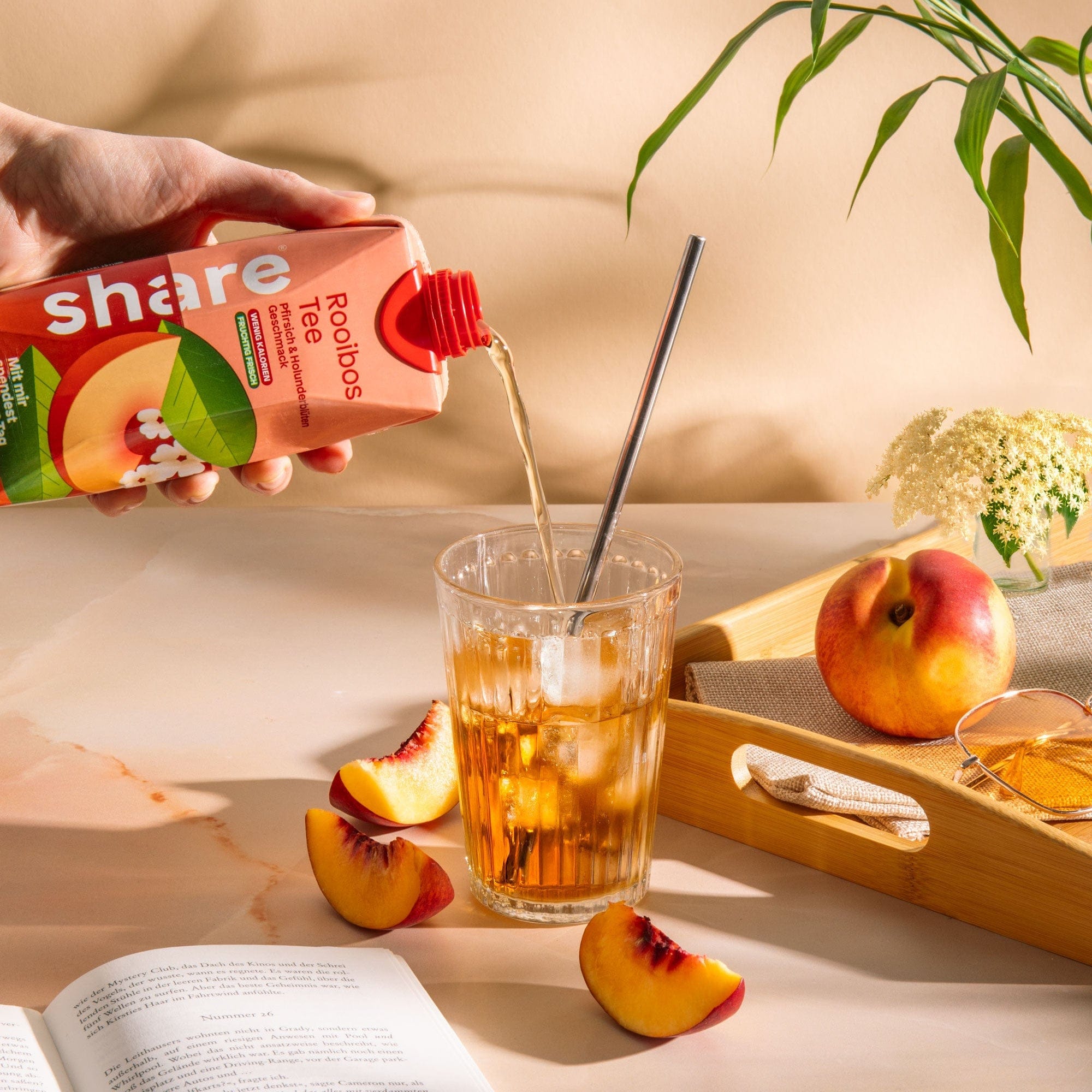 share Teegetränk Bio Teegetränk Rooibos Pfirsich Holunderblüte 12x0,5L