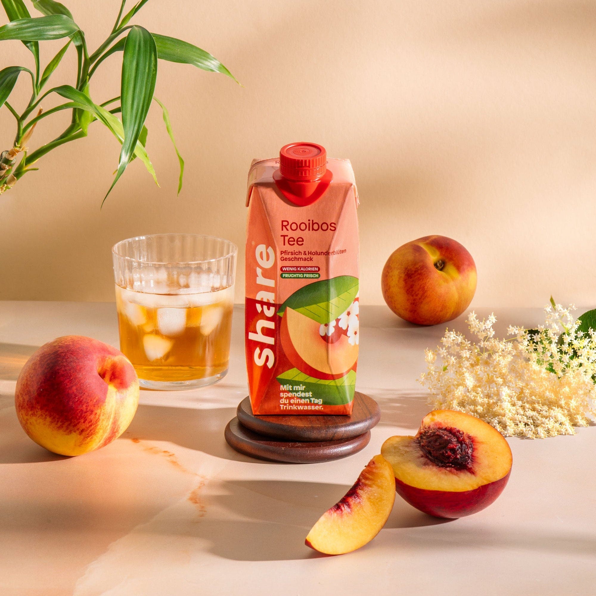 share Teegetränk Bio Teegetränk Rooibos Pfirsich Holunderblüte 12x0,5L