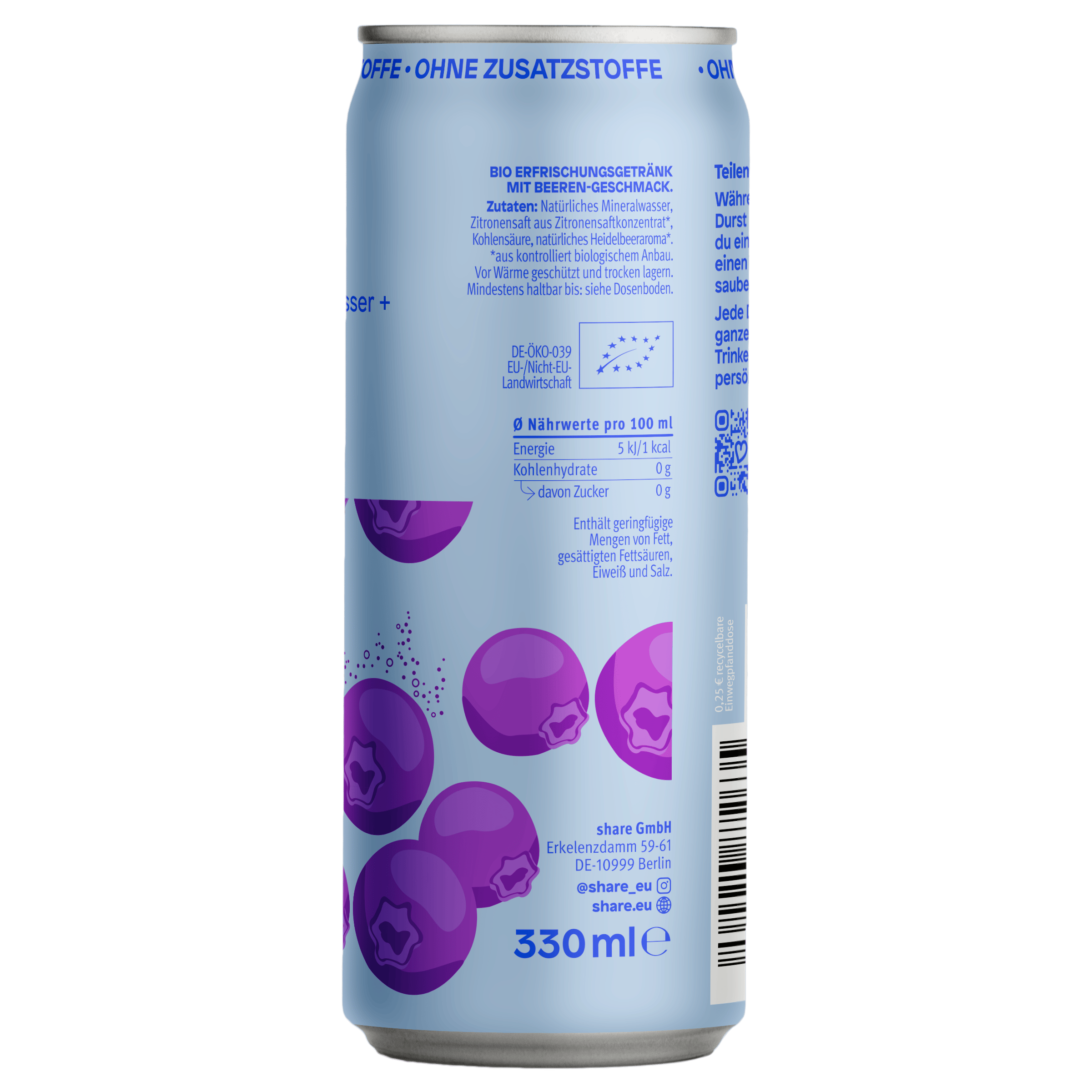 share Wasser mit Geschmack Bio Spritzer Beere in Alu Dose EW