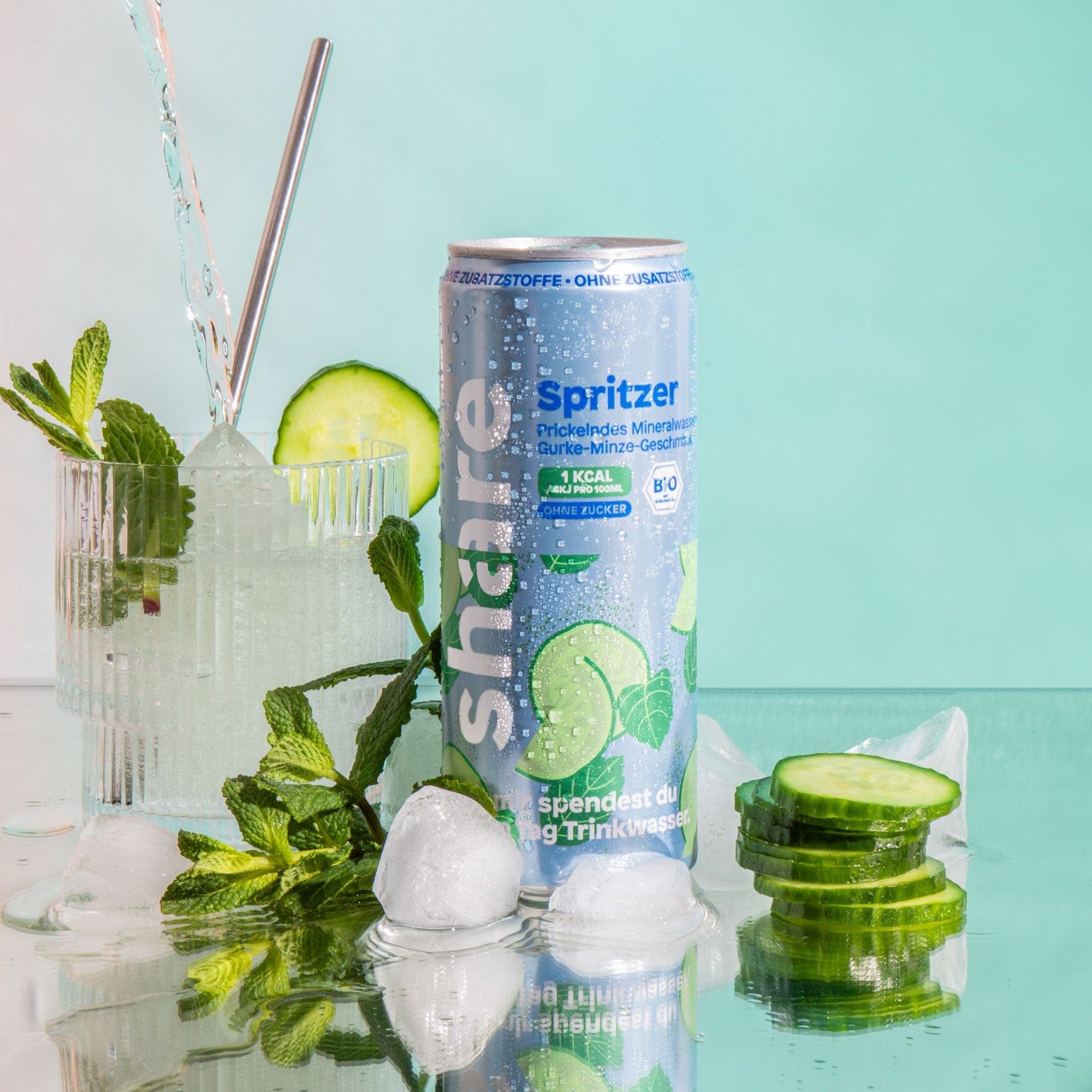 share Wasser mit Geschmack Bio Spritzer Gurke Minze 24x330ml