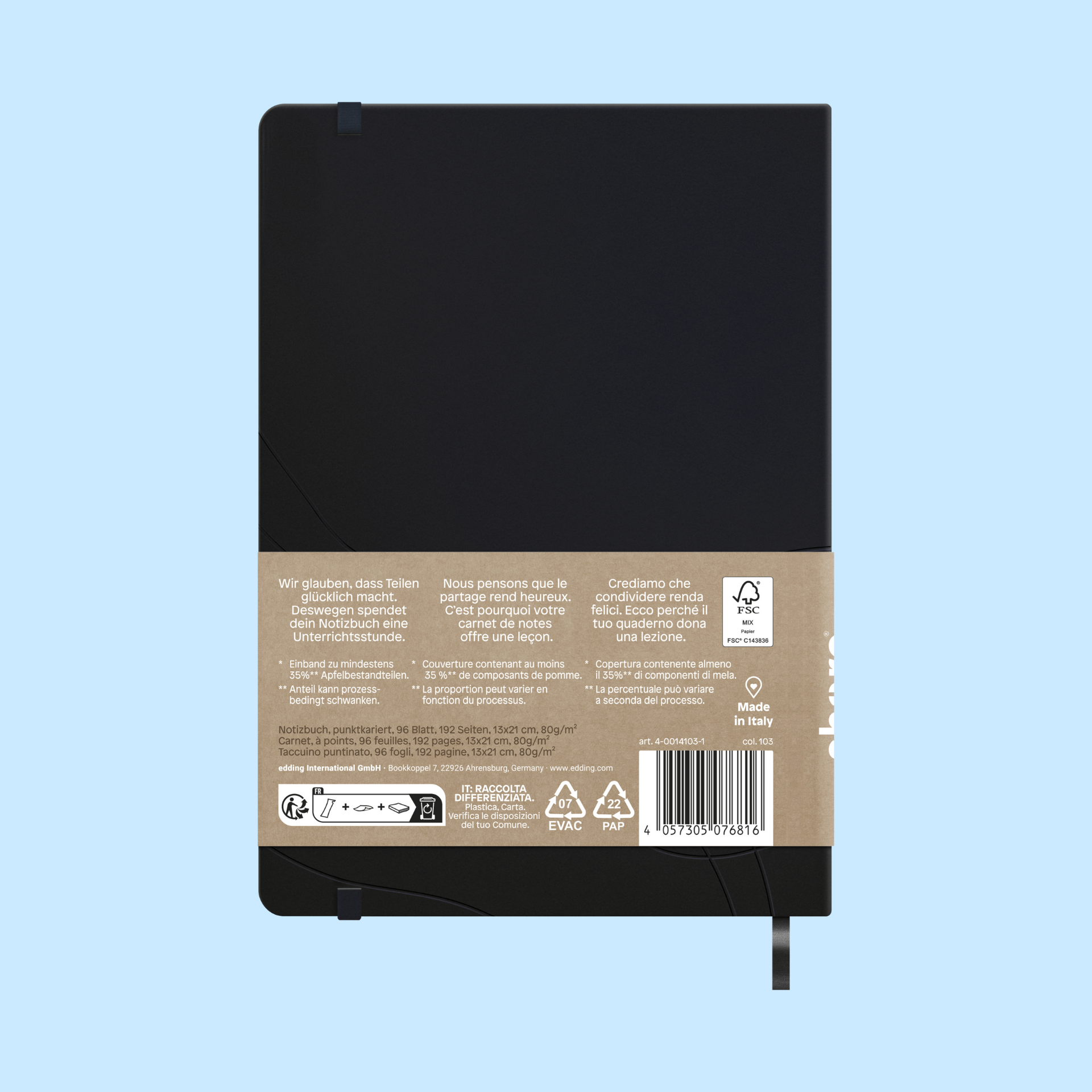 Notizbuch A5 blanko dunkelblau