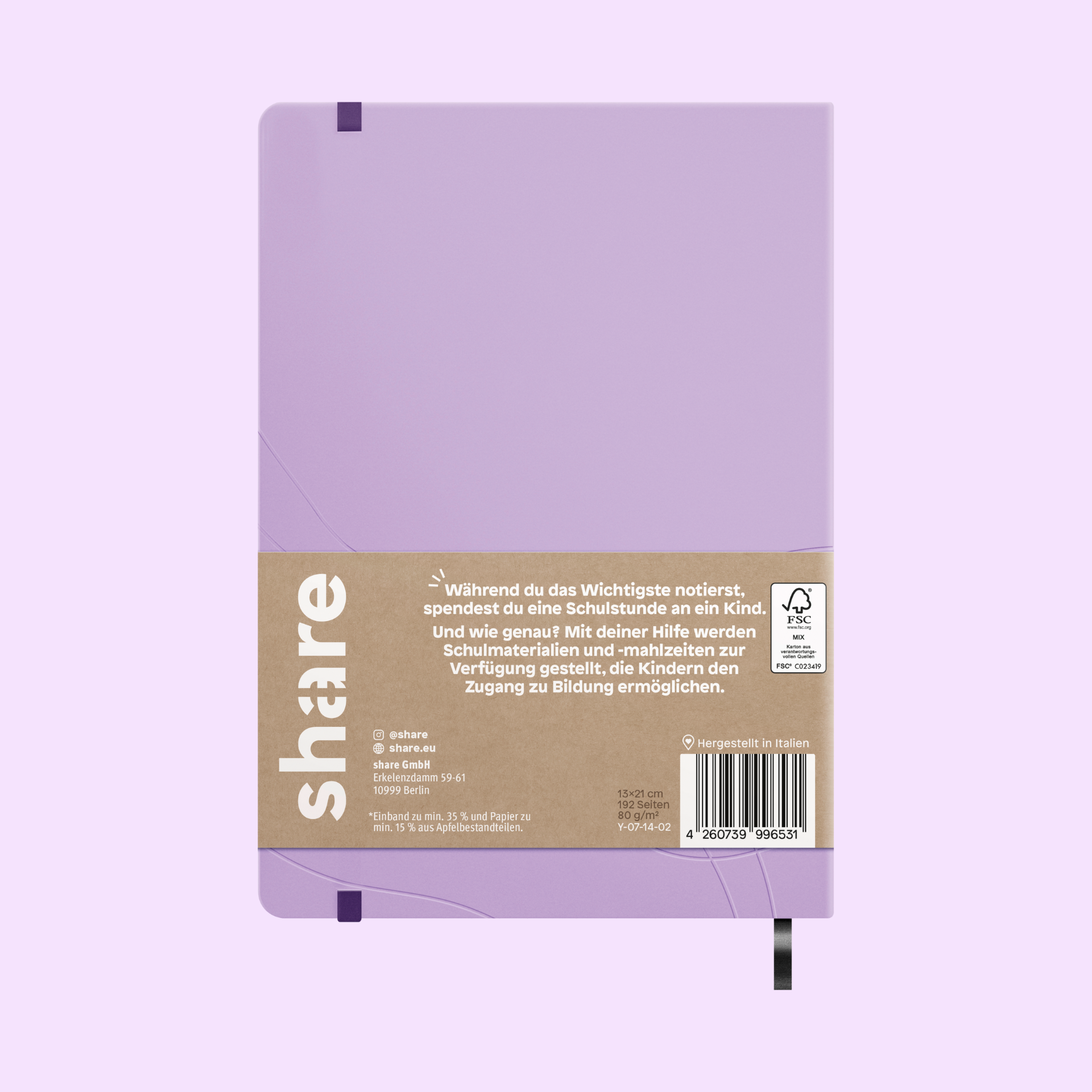Notizbuch A5 punktkariert lavendel