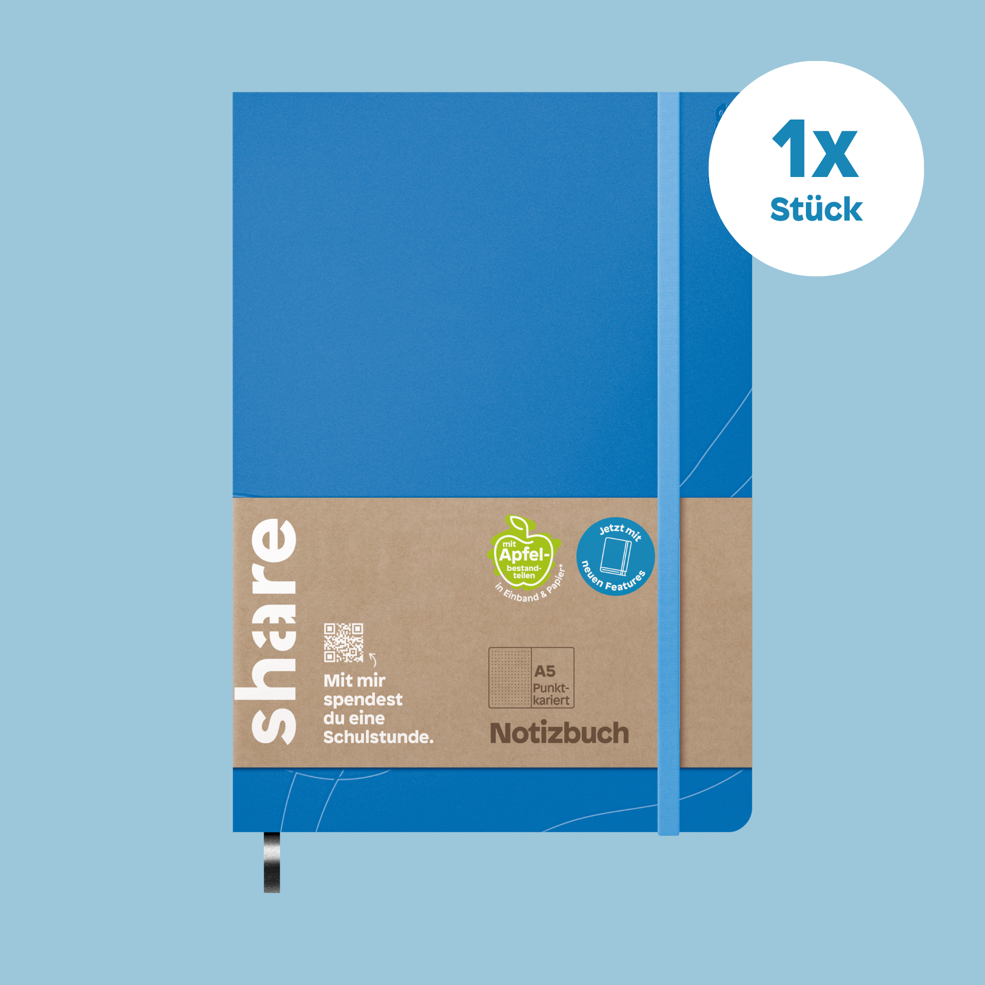 Notizbuch A5 punktkariert hellblau
