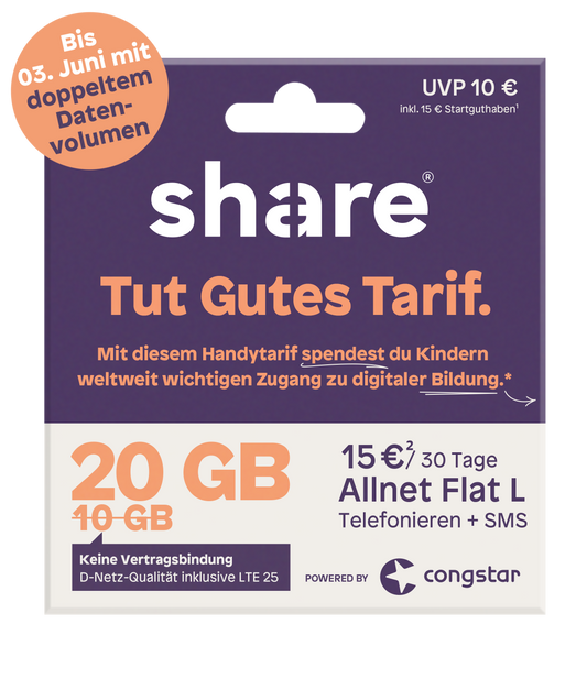 Tut Gutes Tarif 20 GB powered by congstar Starterpaket