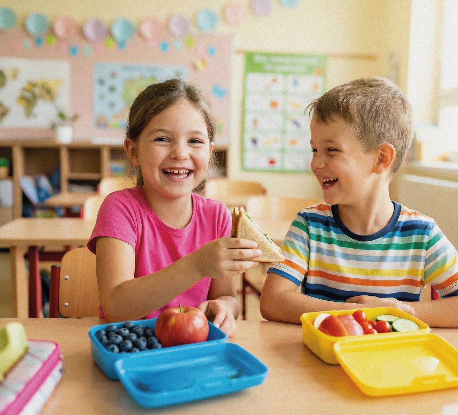 Kinder beim gemeinsamen Frühstück