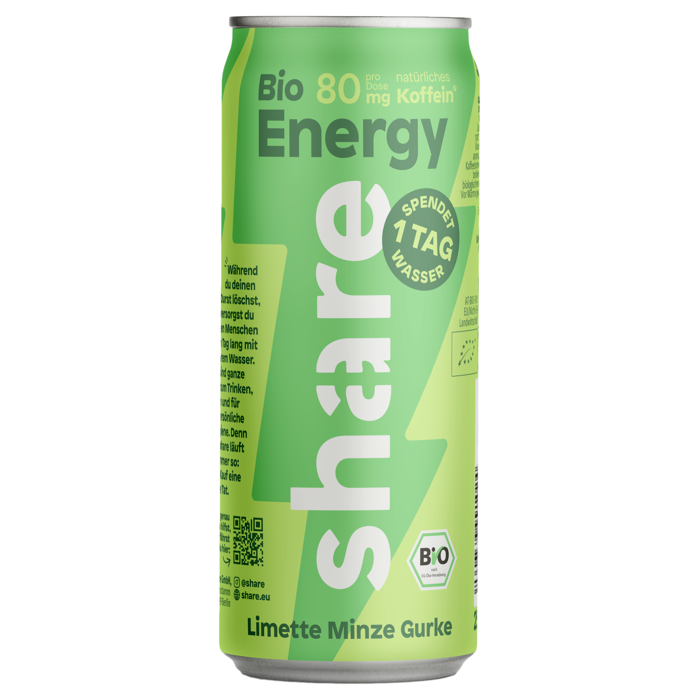 Organic energy lime mint & cucumber in aluminum can – disposable