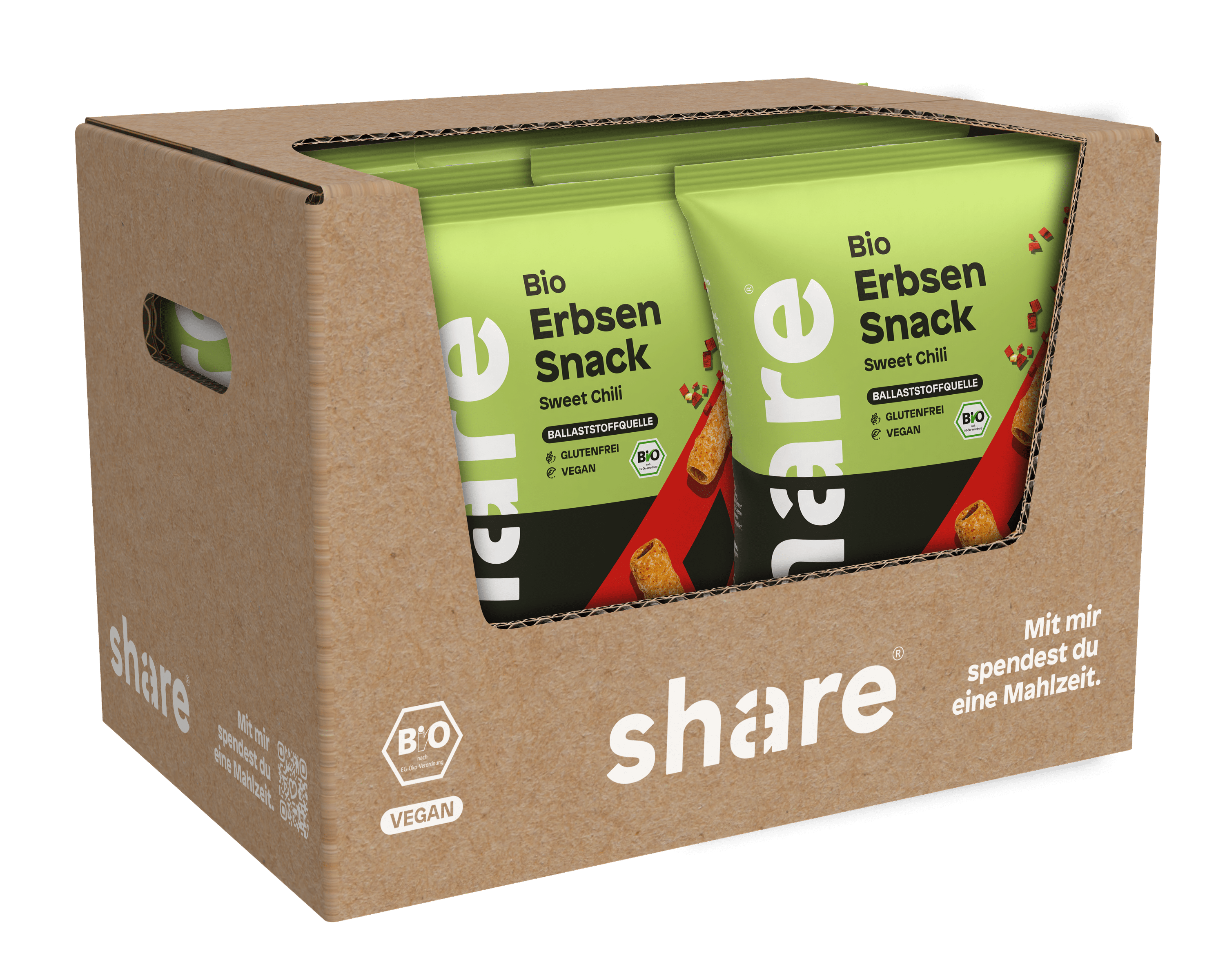 share Chips Bio Erbsen Snack Sweet Chili 6x75g