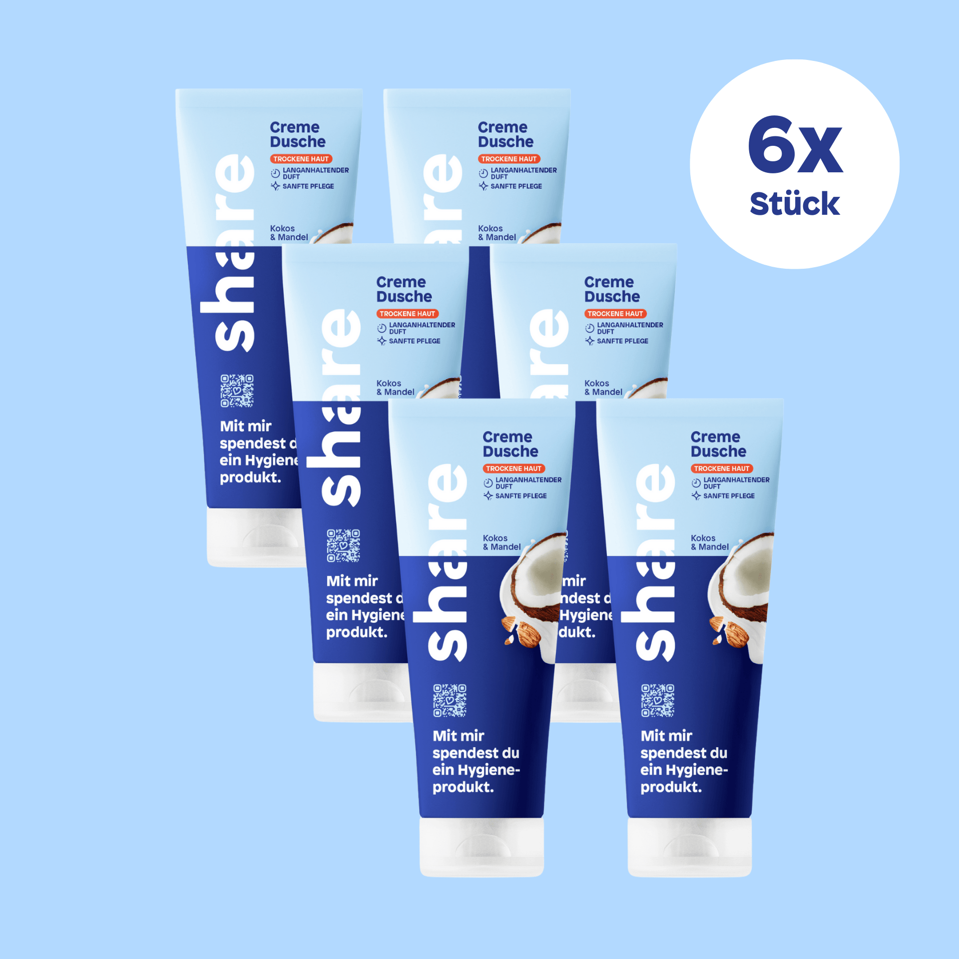 share Duschgel Cremedusche Kokos & Mandel 6x250ml