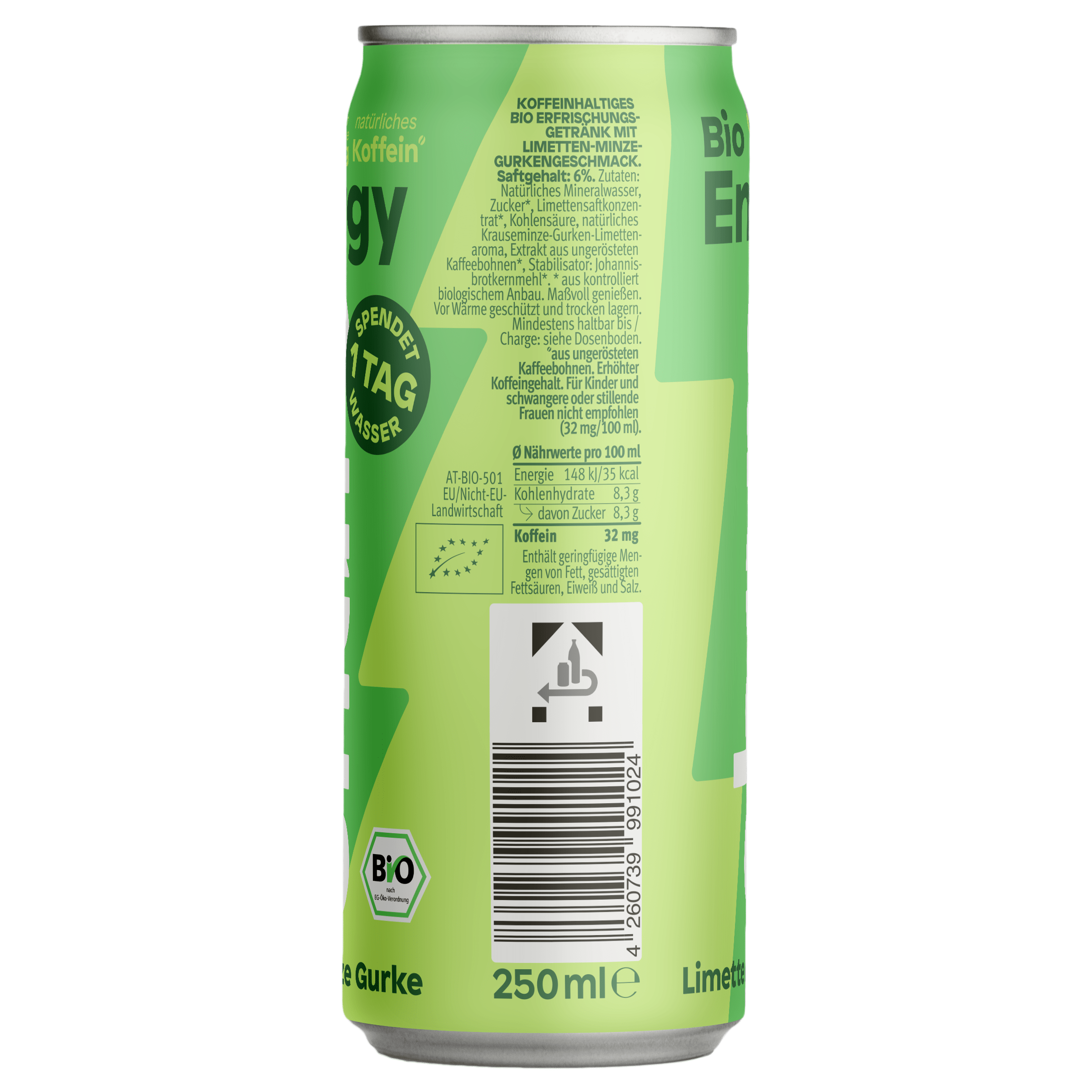 share Energydrinks Bio Energy Limette Minze & Gurke 24x250ml