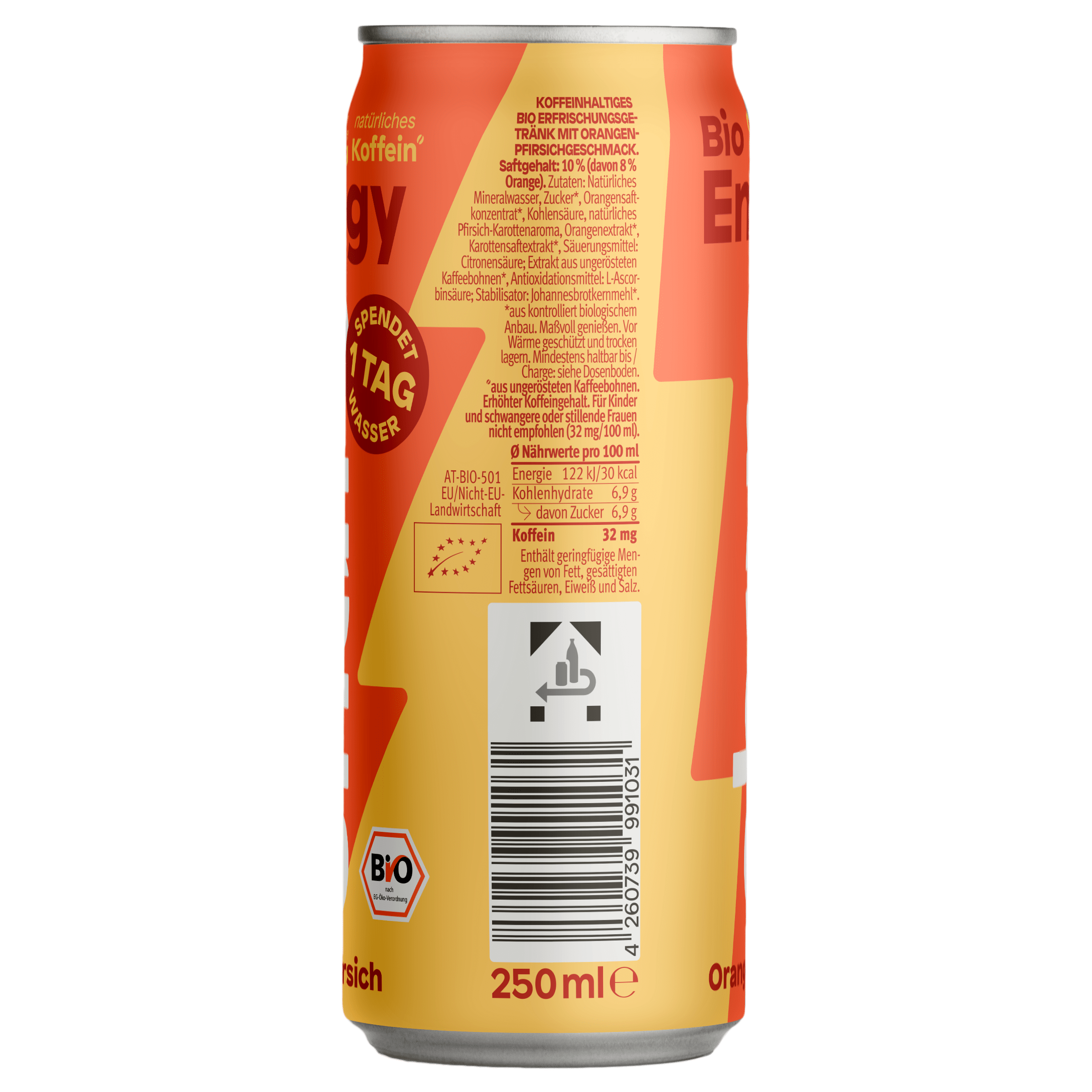 share Energydrinks Bio Energy Orange & Pfirsich 24x250ml