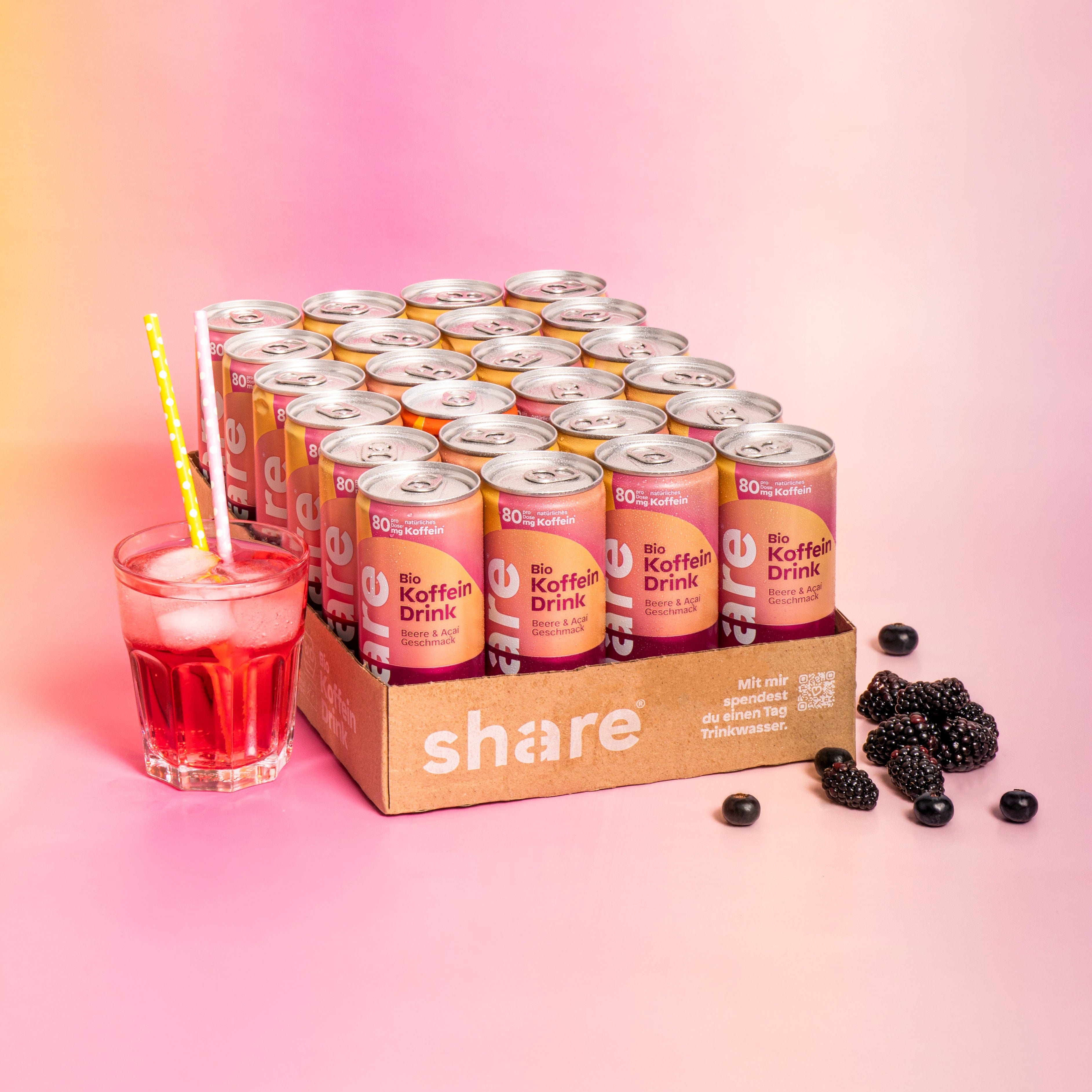 share Energydrinks Bio Koffein Drink Beere & Acai 24x250ml