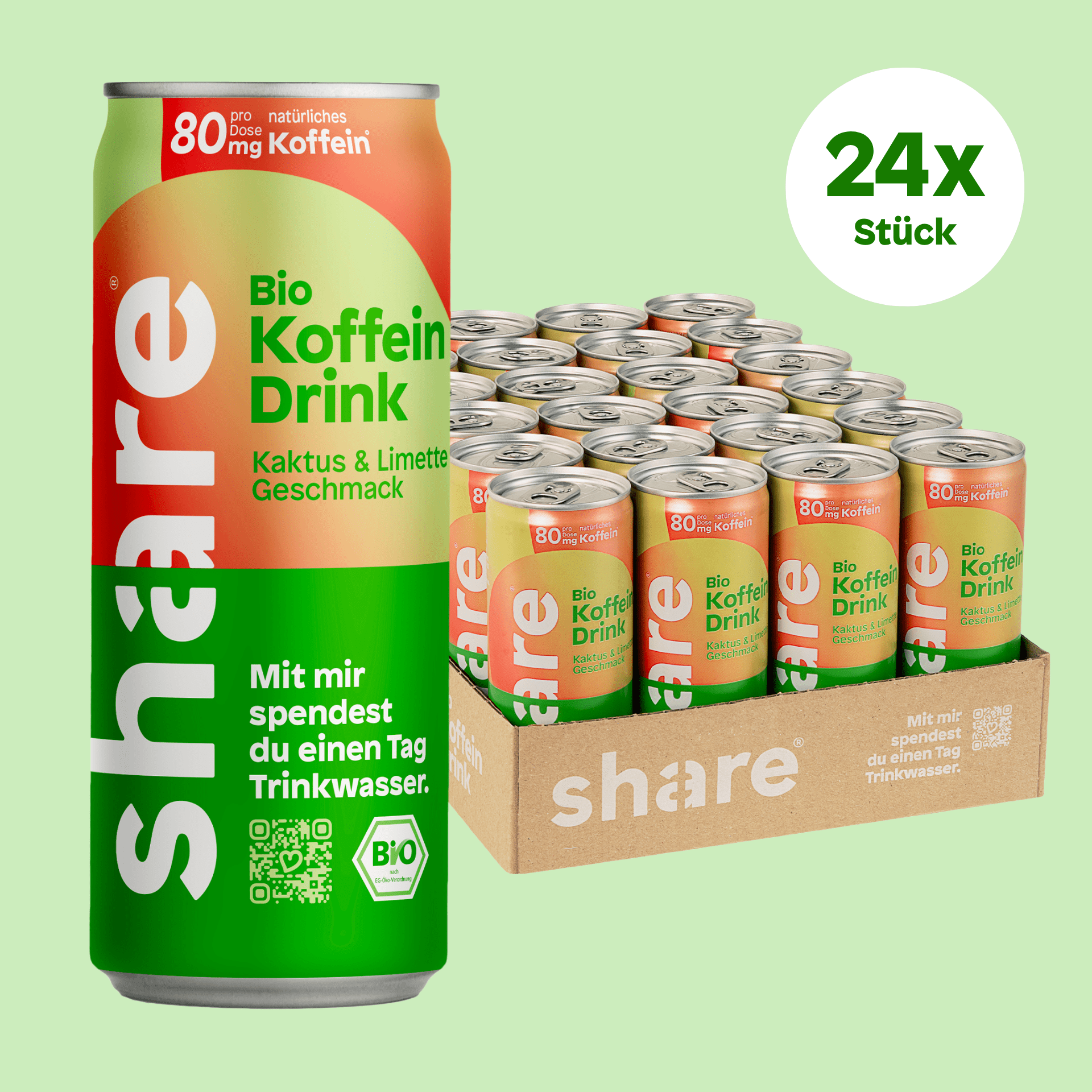 share Energydrinks Bio Koffein Drink Kaktus & Limette 24x250ml