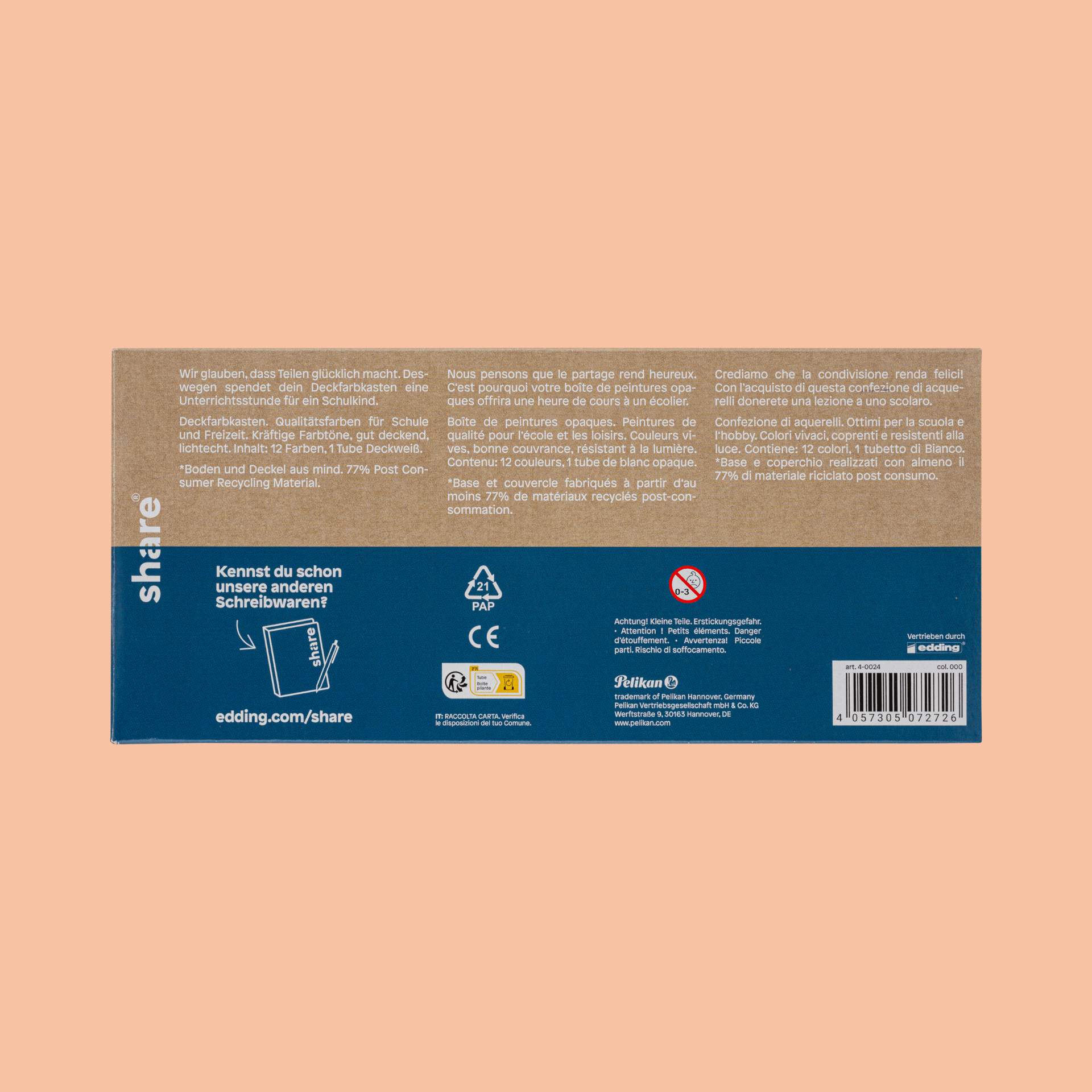 share Farben Deckfarbkasten 12 Farben 1x