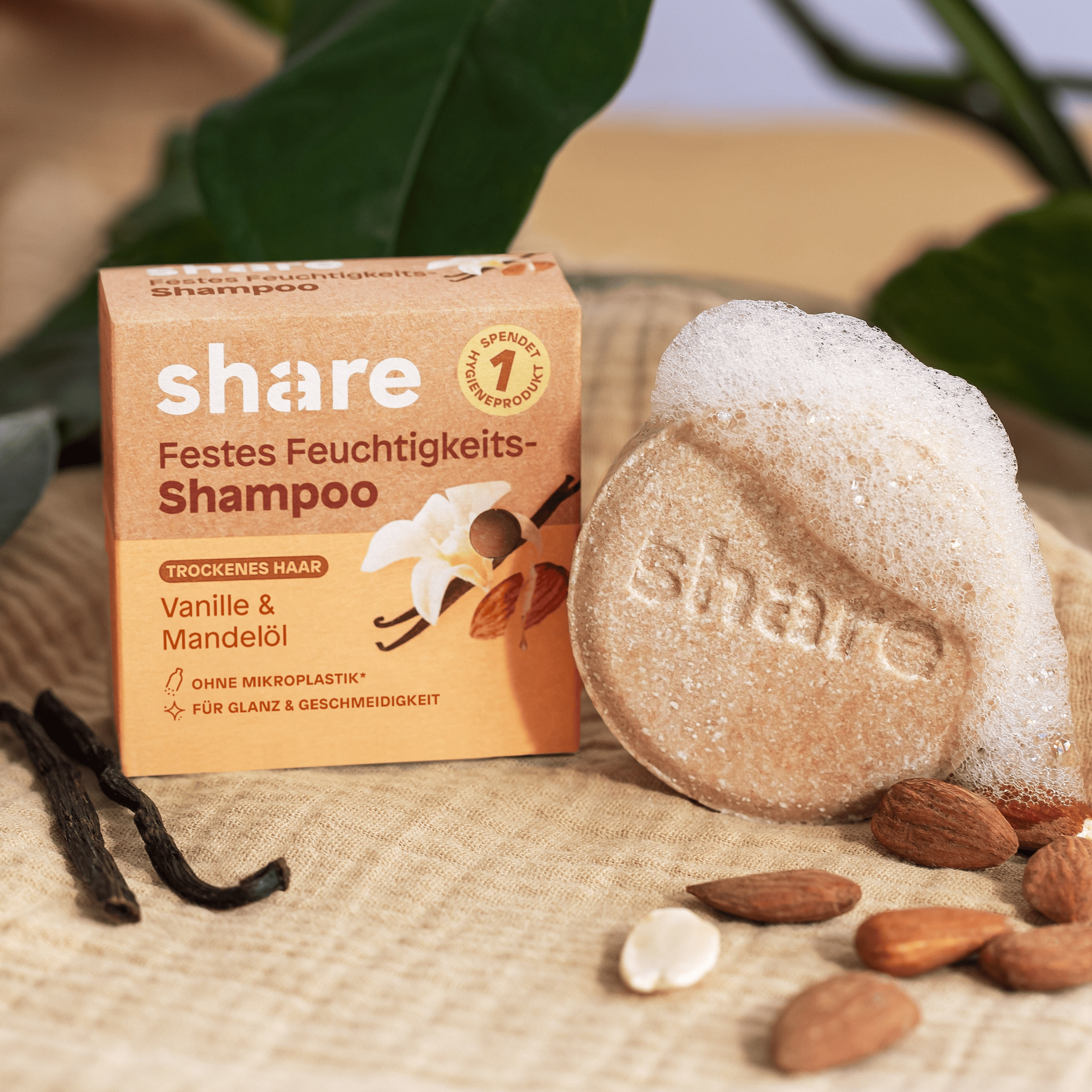 share Festes Shampoo Festes Shampoo Vanille & Mandelöl 6x60g