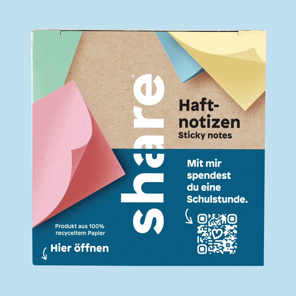 share Haftnotizen / Papierwürfel Haftnotizblock 4er-Pack (100 Blatt) 4x100 Blatt