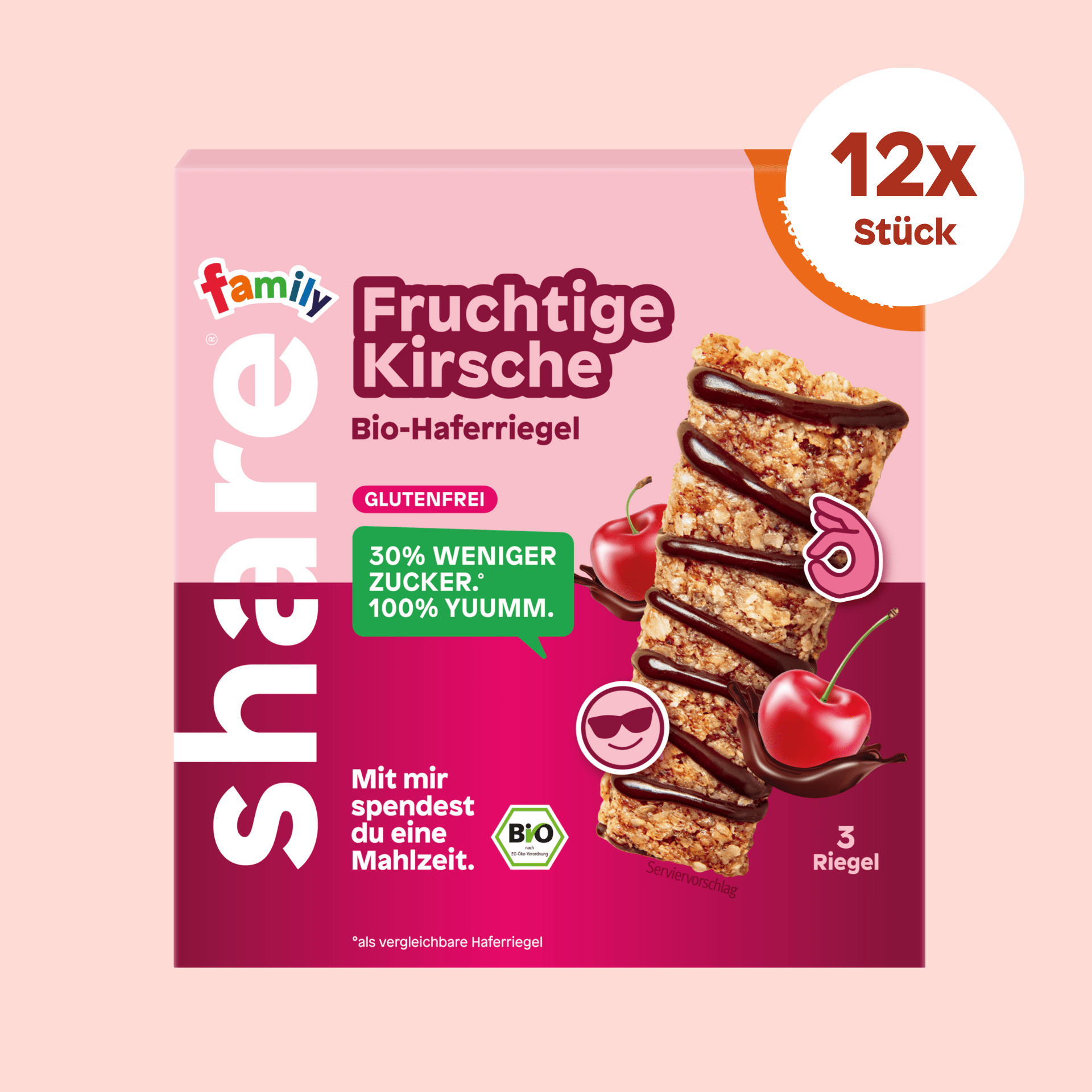share Müsliriegel Family Bio Bar Fruchtige Kirsche 12x(3x25g)