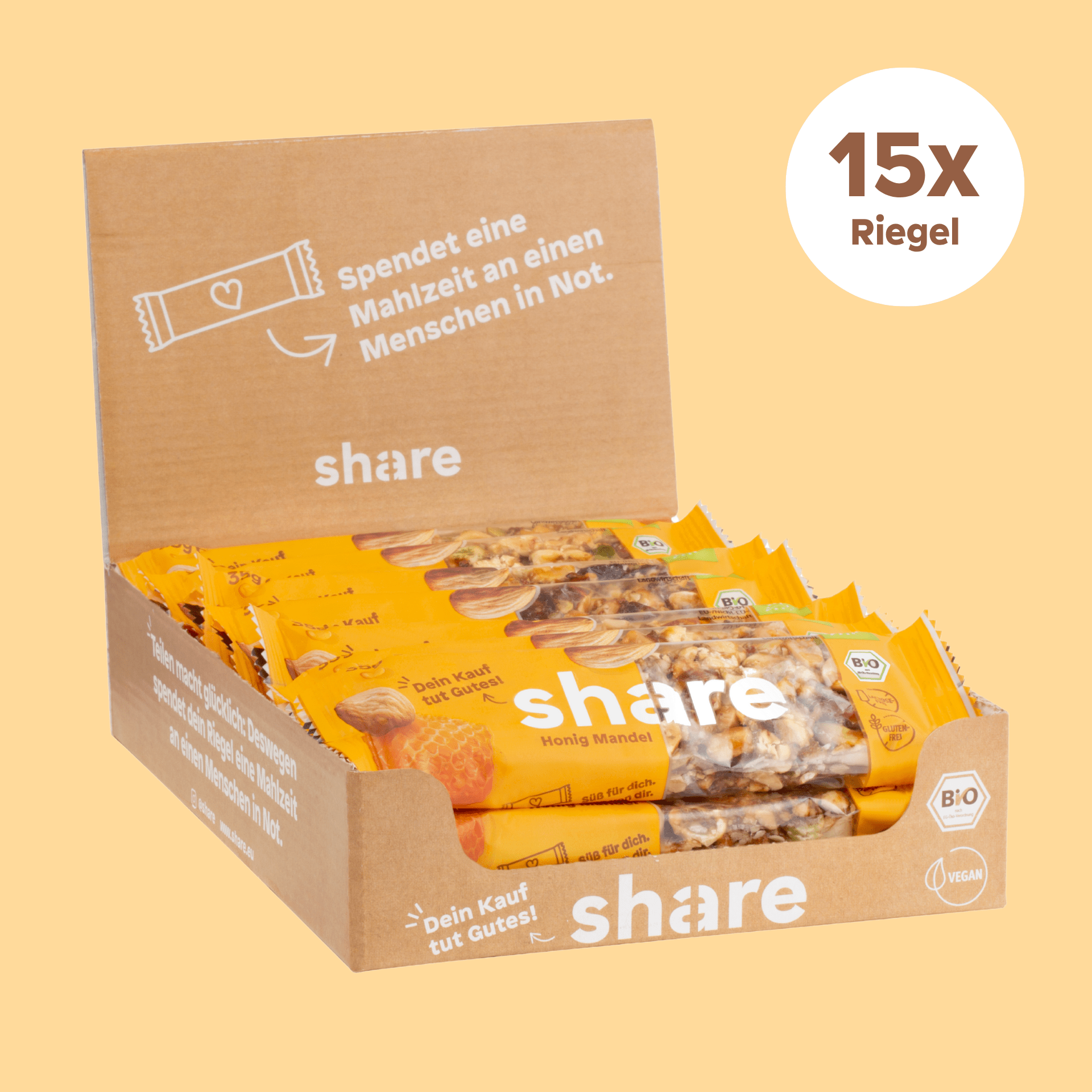 share Nussriegel Bio Nussriegel Honig & Mandel 15x35g