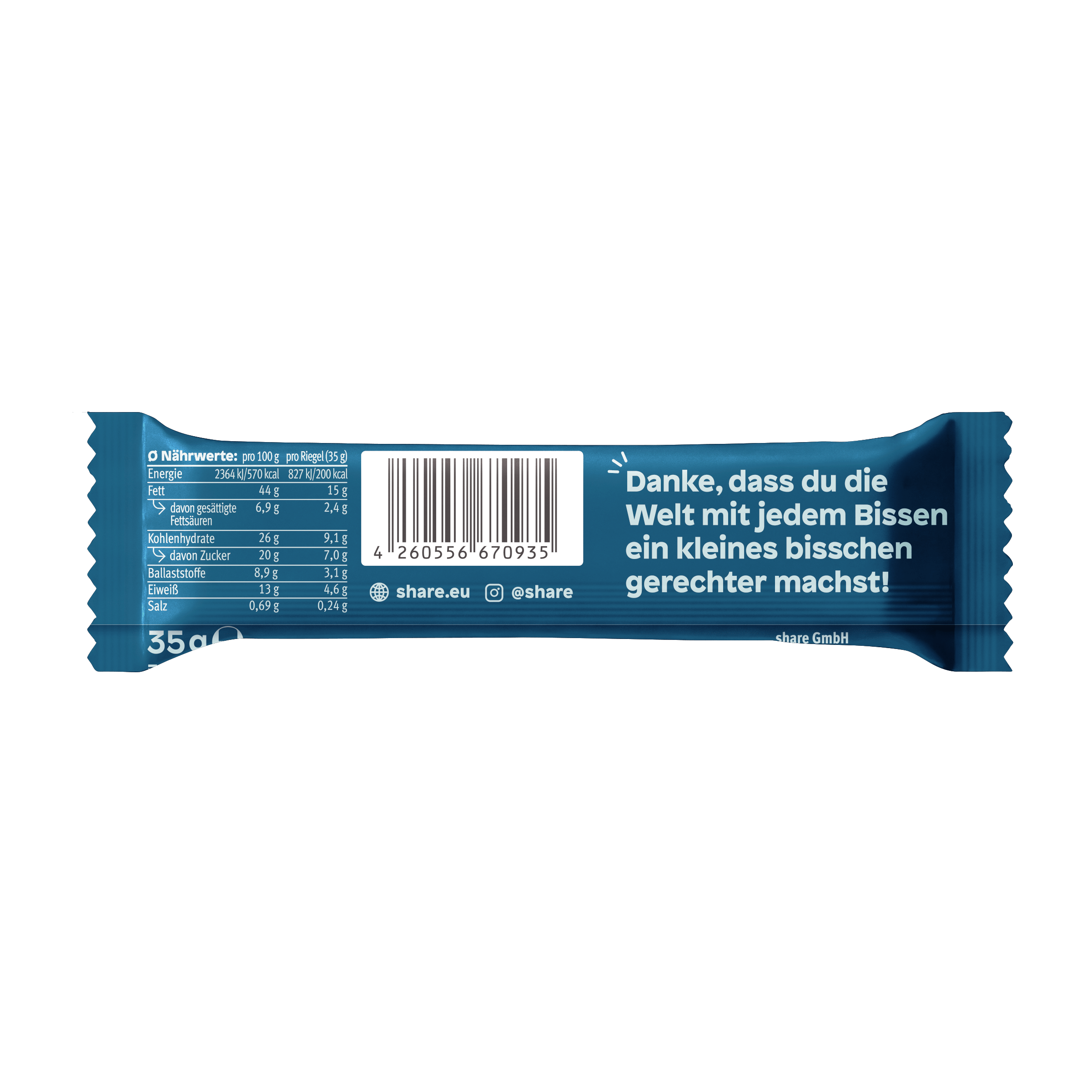 share Nussriegel Bio Nussriegel Schoko & Meersalz 15x35g