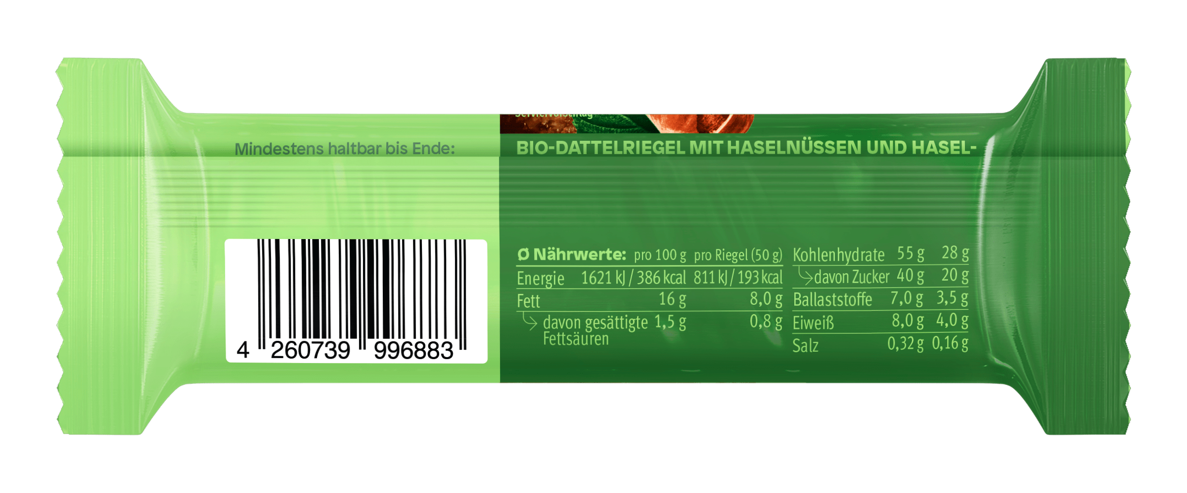 share Nussriegel Bio Nut Butter Bar Hazelnut 15x50g