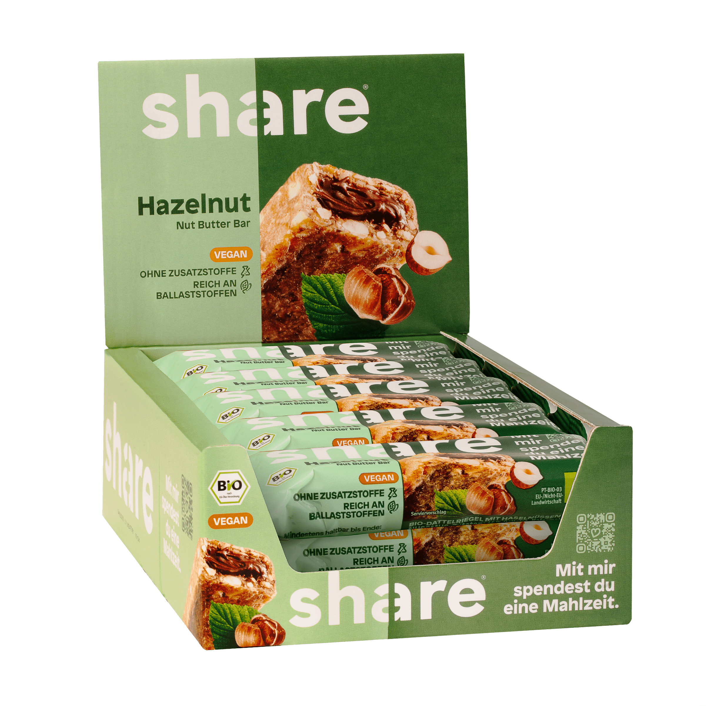 share Nussriegel Bio Nut Butter Bar Hazelnut 15x50g