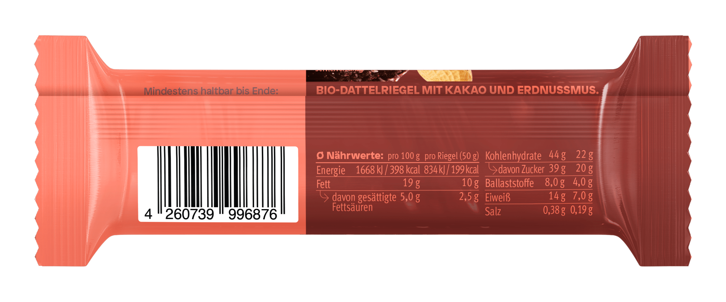 share Nussriegel Bio Nut Butter Bar Peanut 15x50g