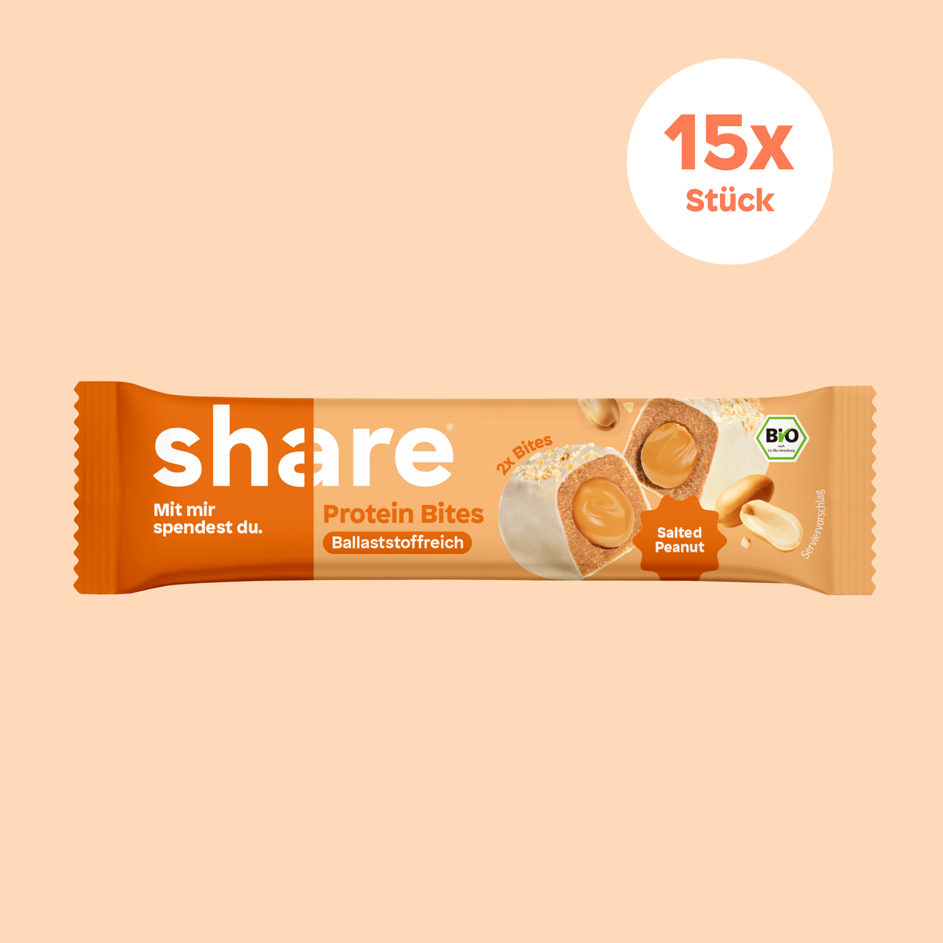 share Proteinriegel Bio Protein Bites Salted Peanut 15x40g