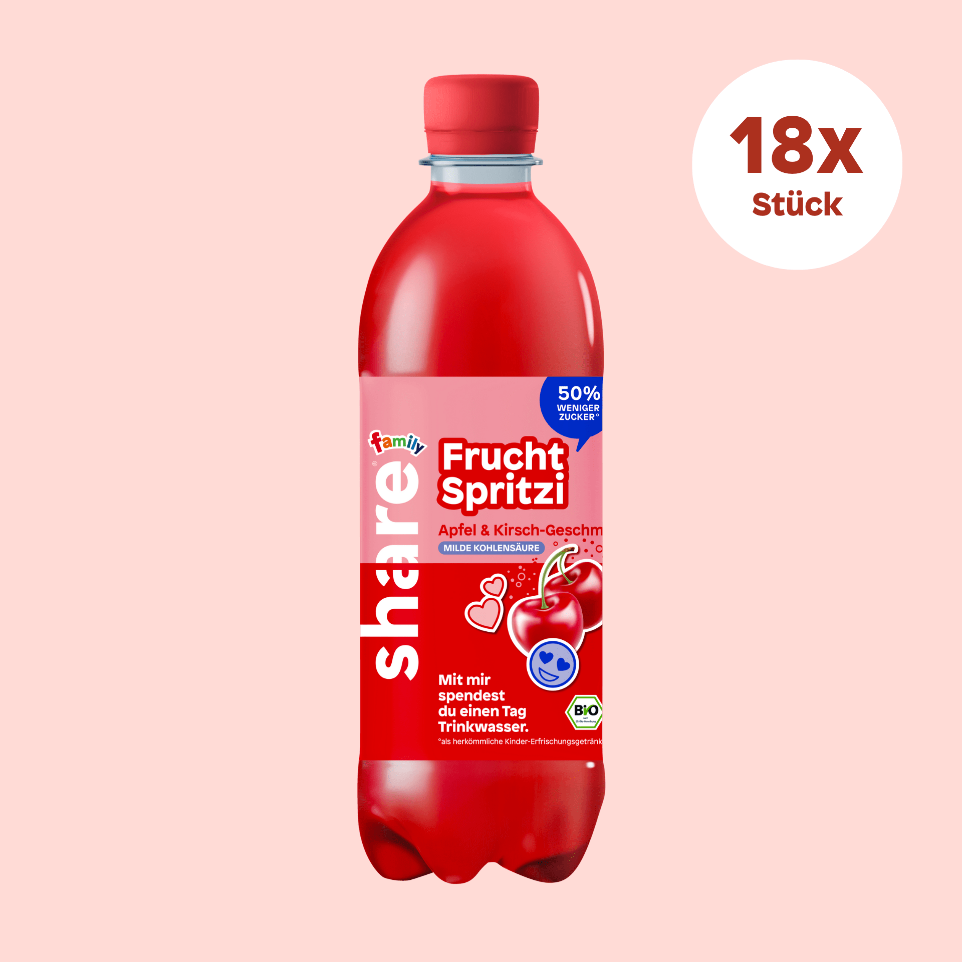 share Saftgetränke Family Bio Frucht Spritzi Apfel & Kirsch-Geschmack 18x500ml