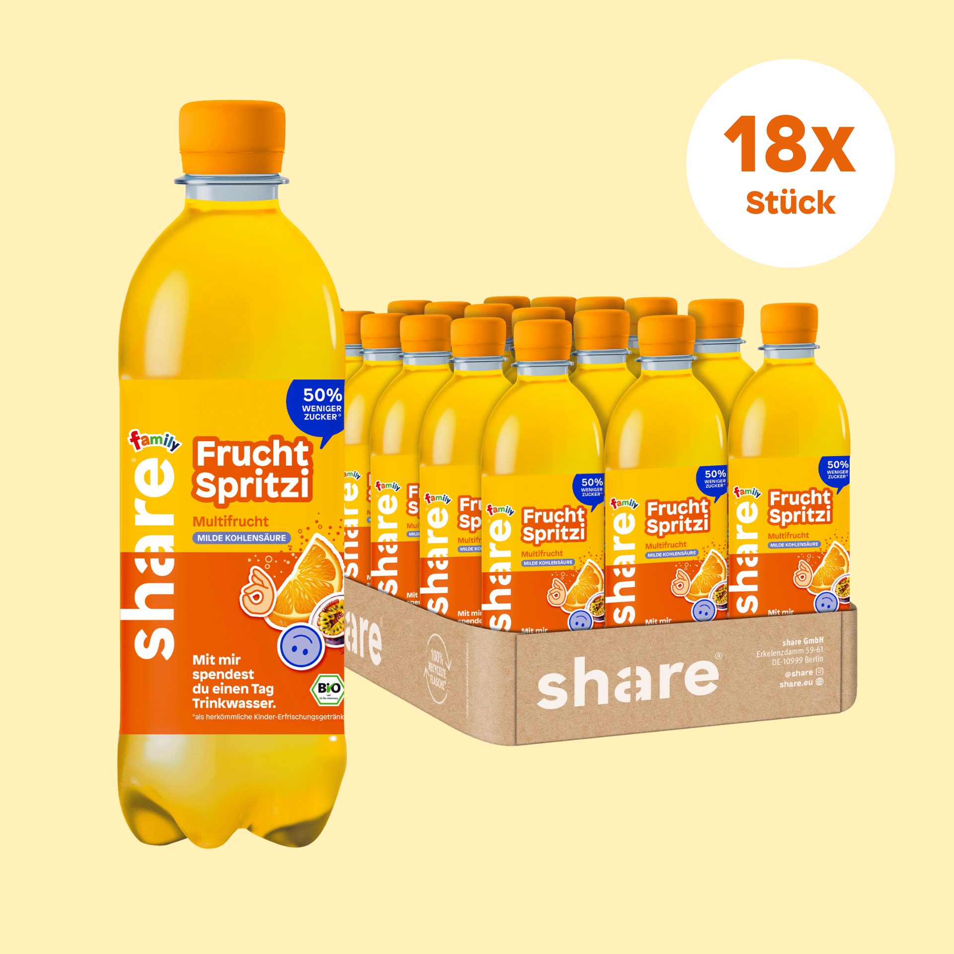 share Saftgetränke Family Bio Frucht Spritzi Multifrucht 18x500ml