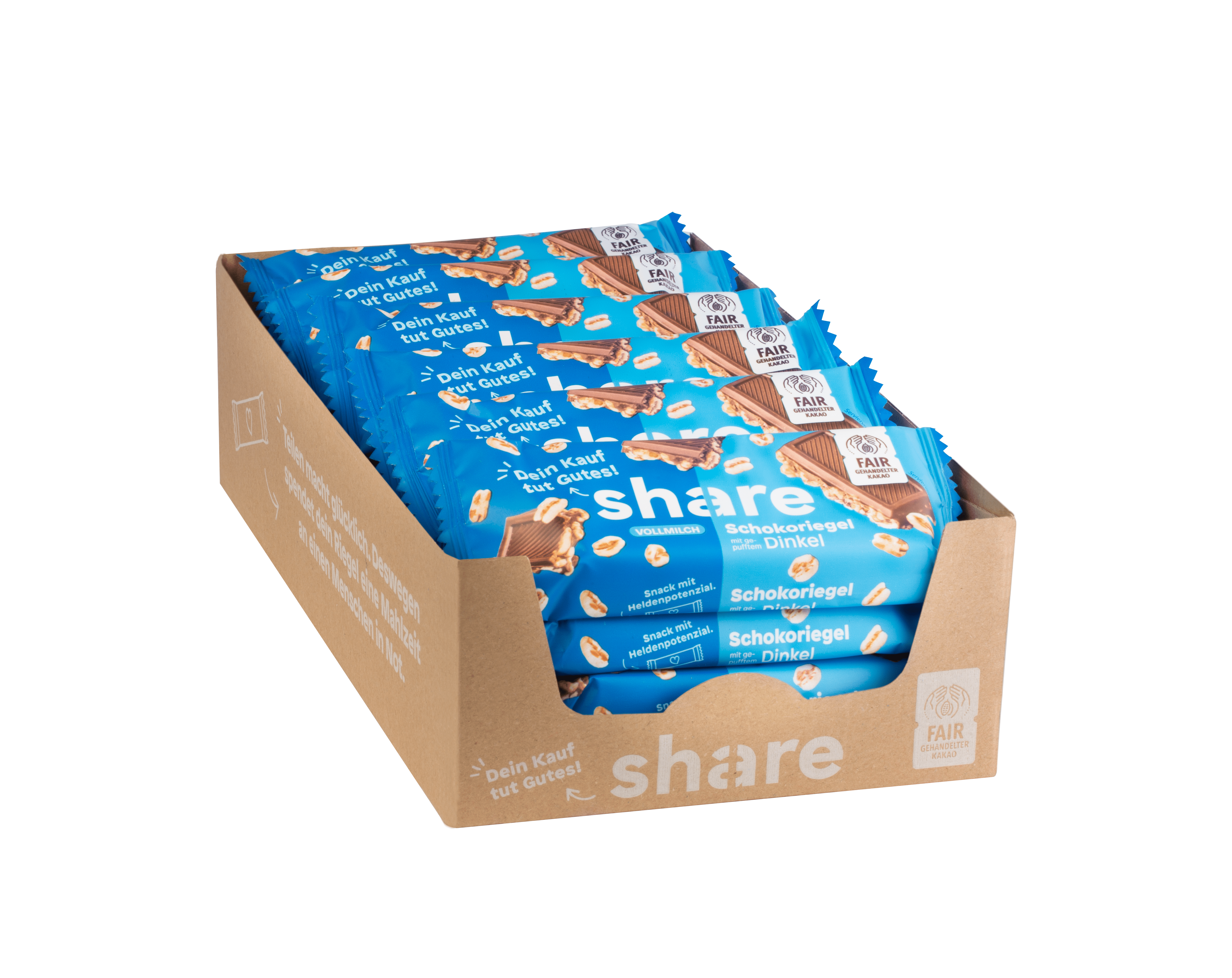 share Schokoladenriegel Dinkelpuff Schokoriegel Vollmilch 20x45g