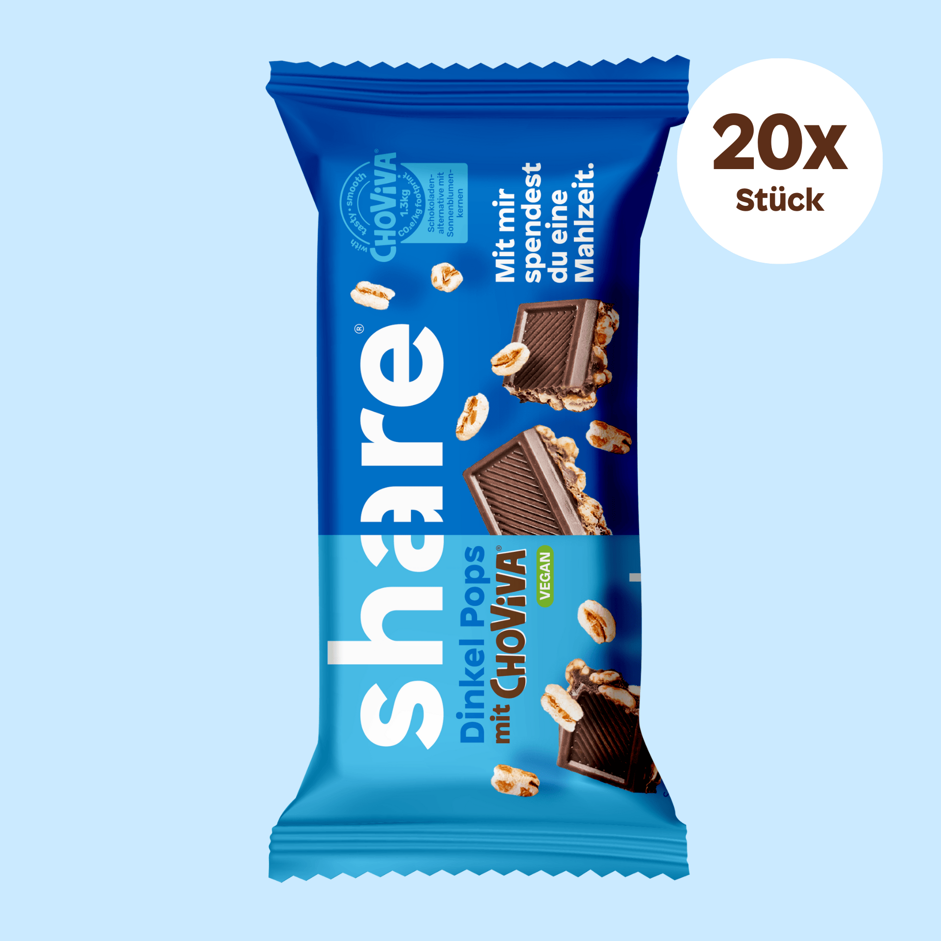 share Schokoladenriegel Veganer Dinkel Pops Riegel mit ChoViva 20x45g