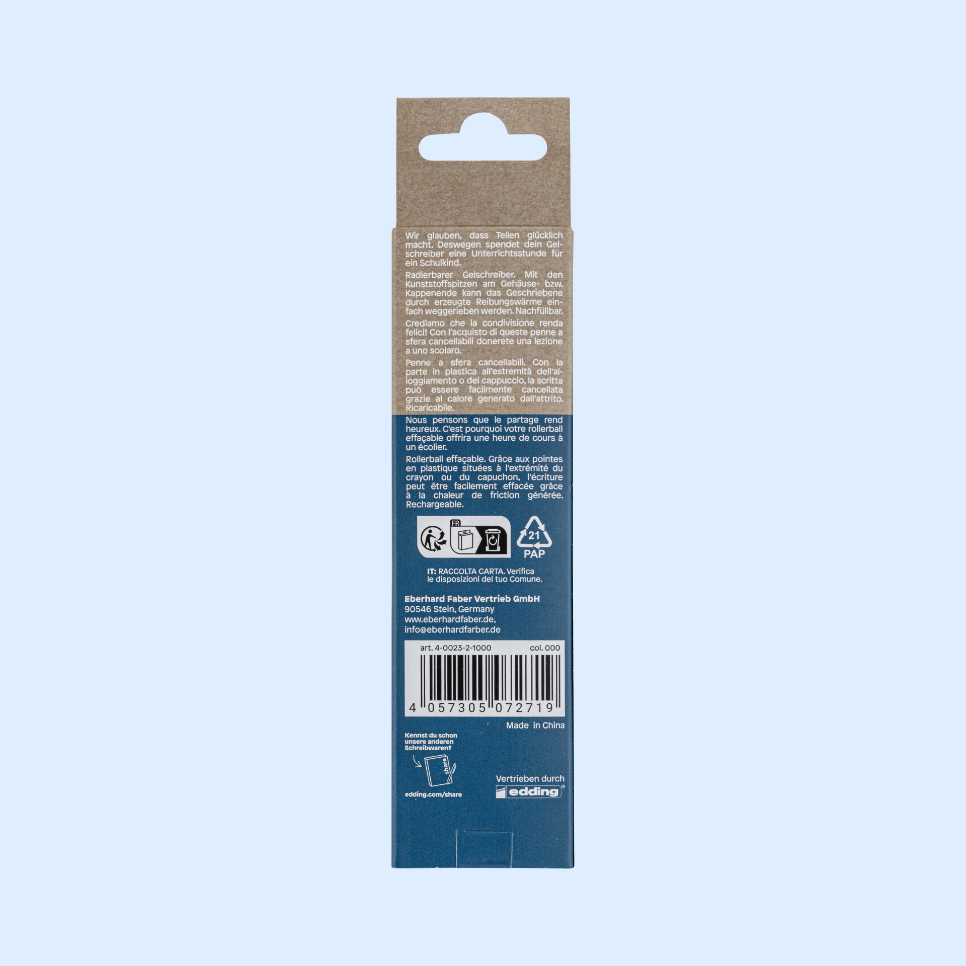 share Schreibgeräte / Kugelschreiber / Füller Radierbarer Gelroller M schwarz-blau 2er-Pack 2er-Pack