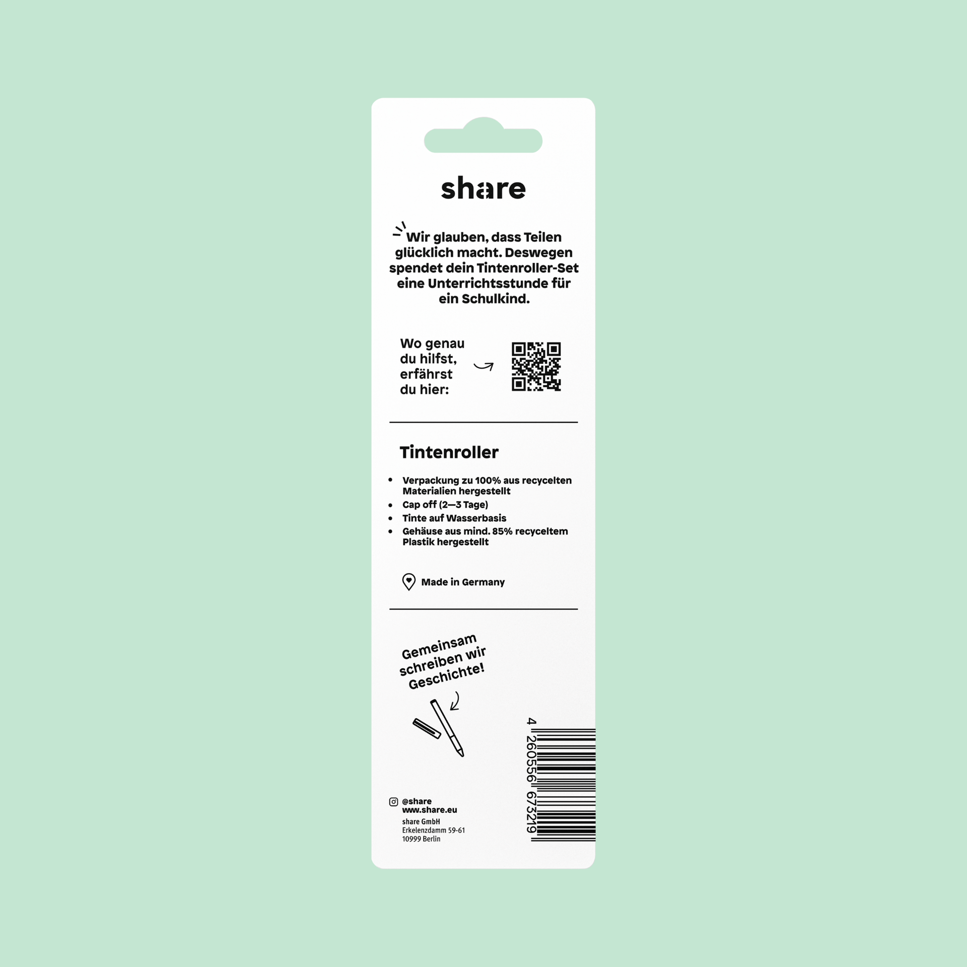 share Schreibgeräte / Kugelschreiber / Füller Tintenroller schwarz + rot + blau 3er-Pack 3er-Pack